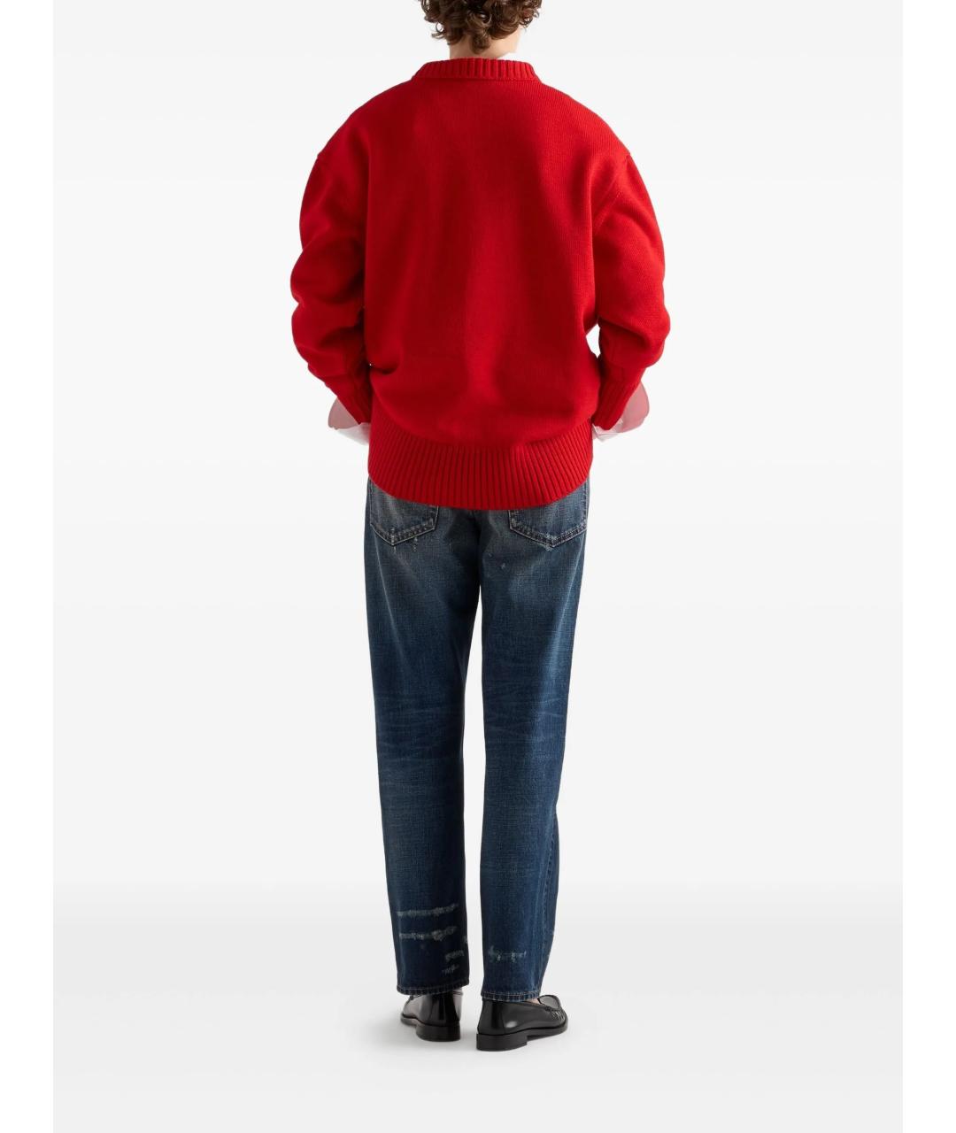 PRADA Красный шерстяной джемпер / свитер, фото 3