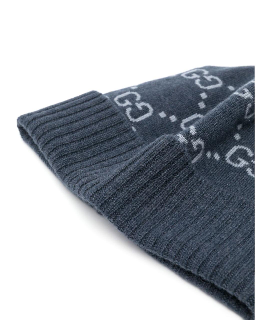 GUCCI Синяя кашемировая шапка, фото 2