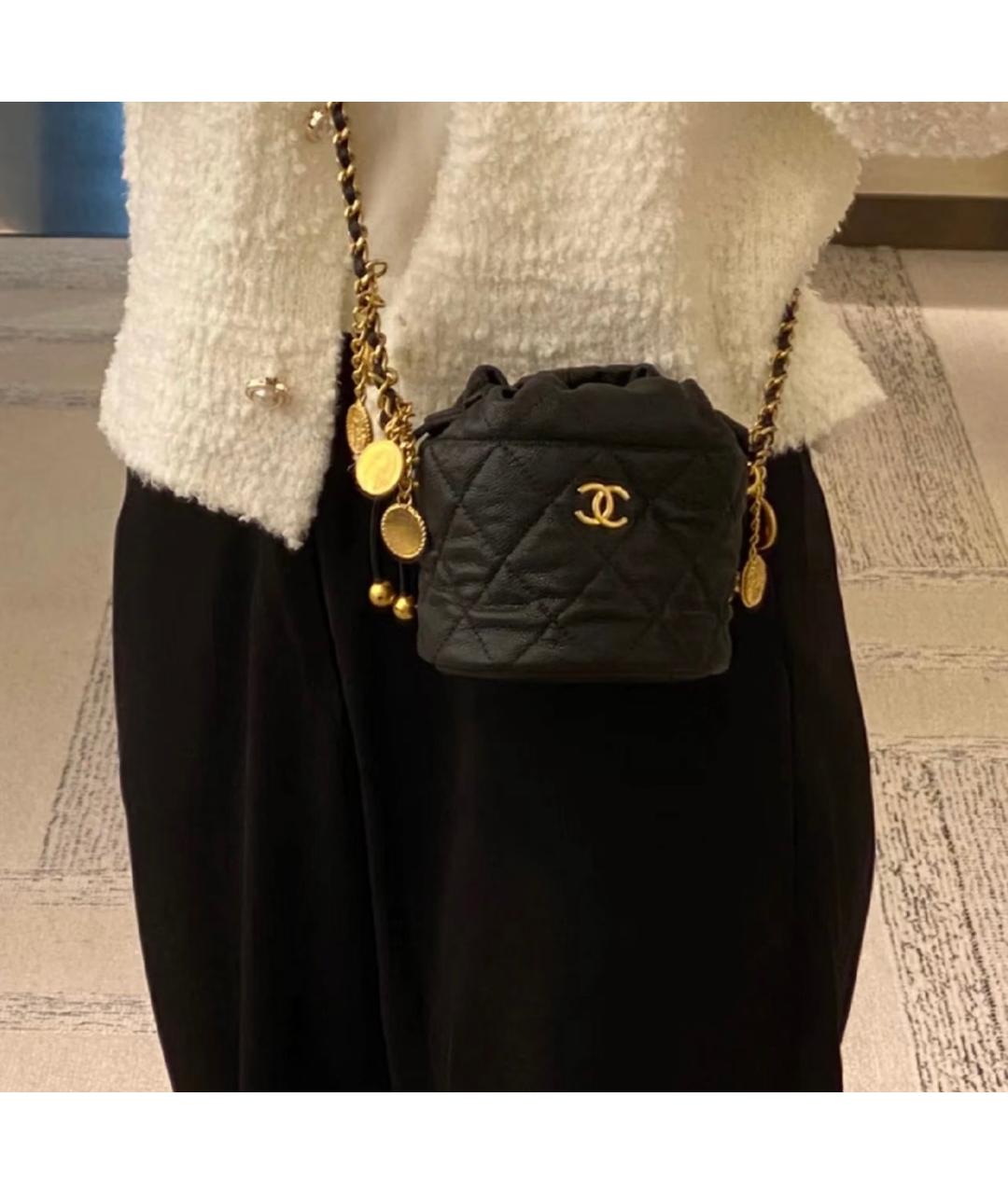 CHANEL Черная кожаная сумка через плечо, фото 2