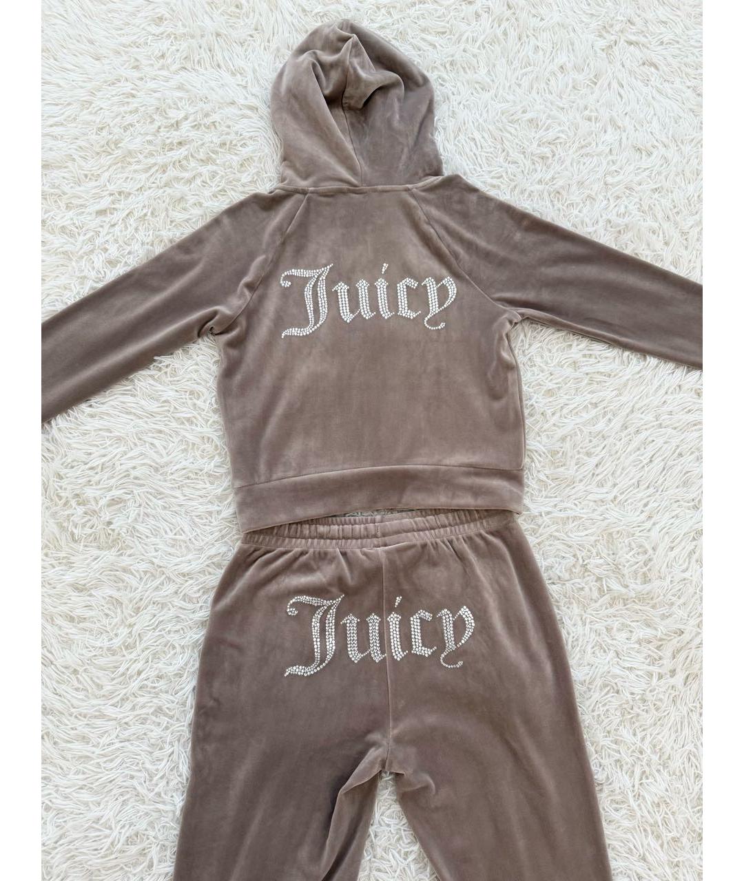 JUICY COUTURE Бежевый велюровый спортивные костюмы, фото 4