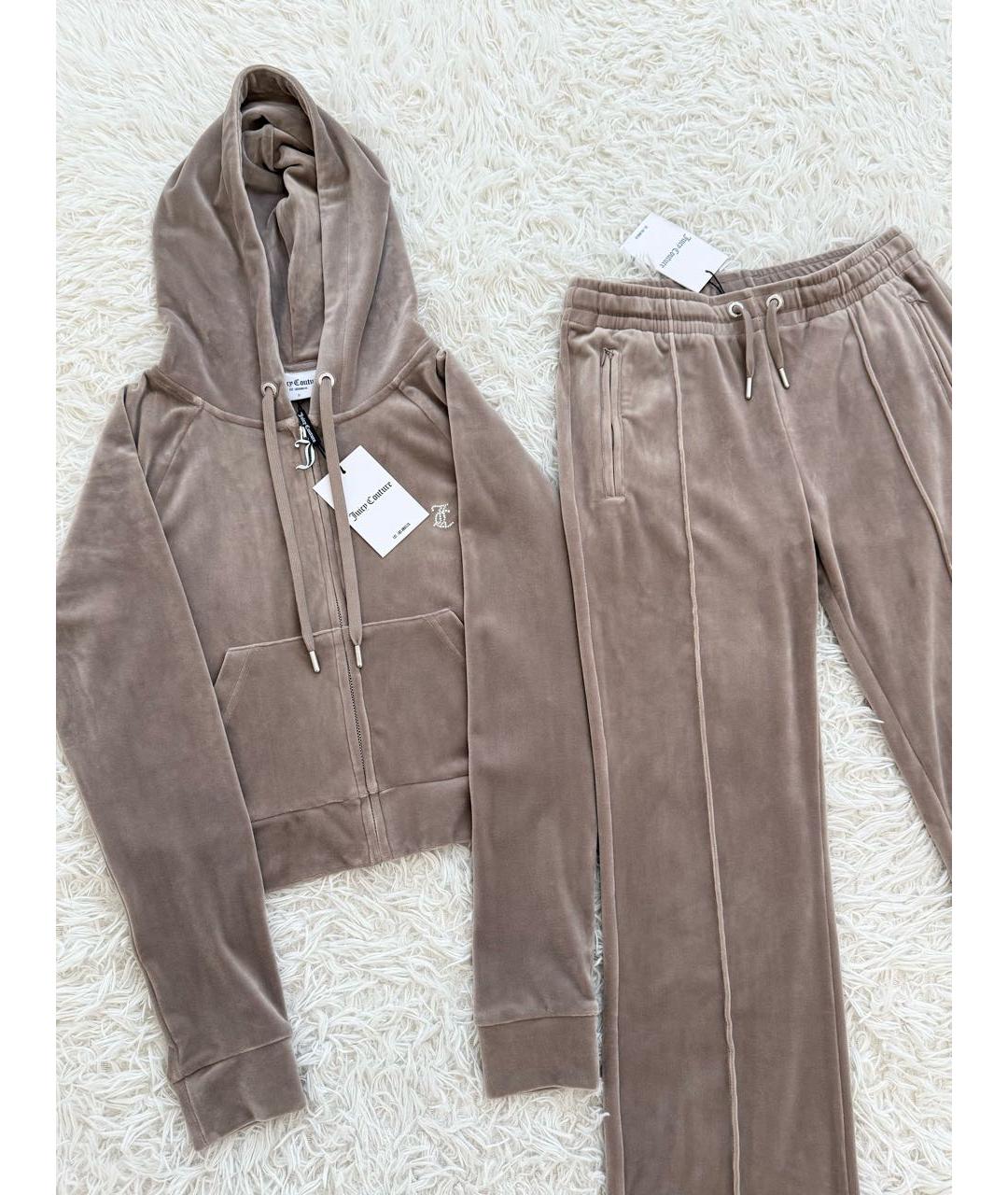JUICY COUTURE Бежевый велюровый спортивные костюмы, фото 2