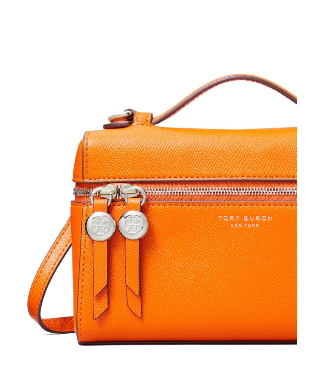 TORY BURCH Оранжевая кожаная сумка через плечо, фото 3