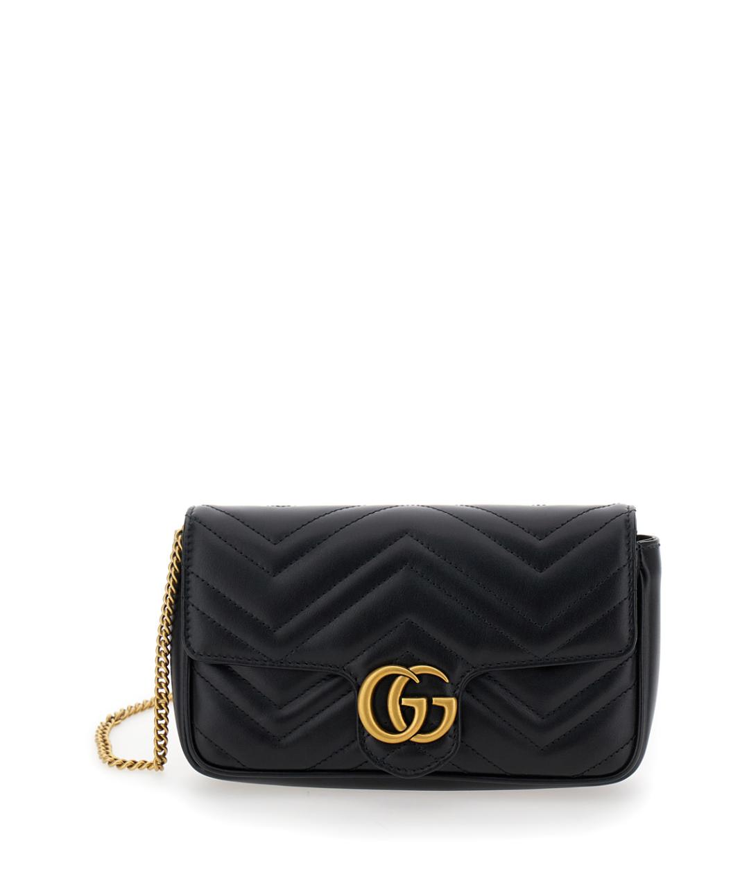 GUCCI Черная кожаная сумка через плечо, фото 1