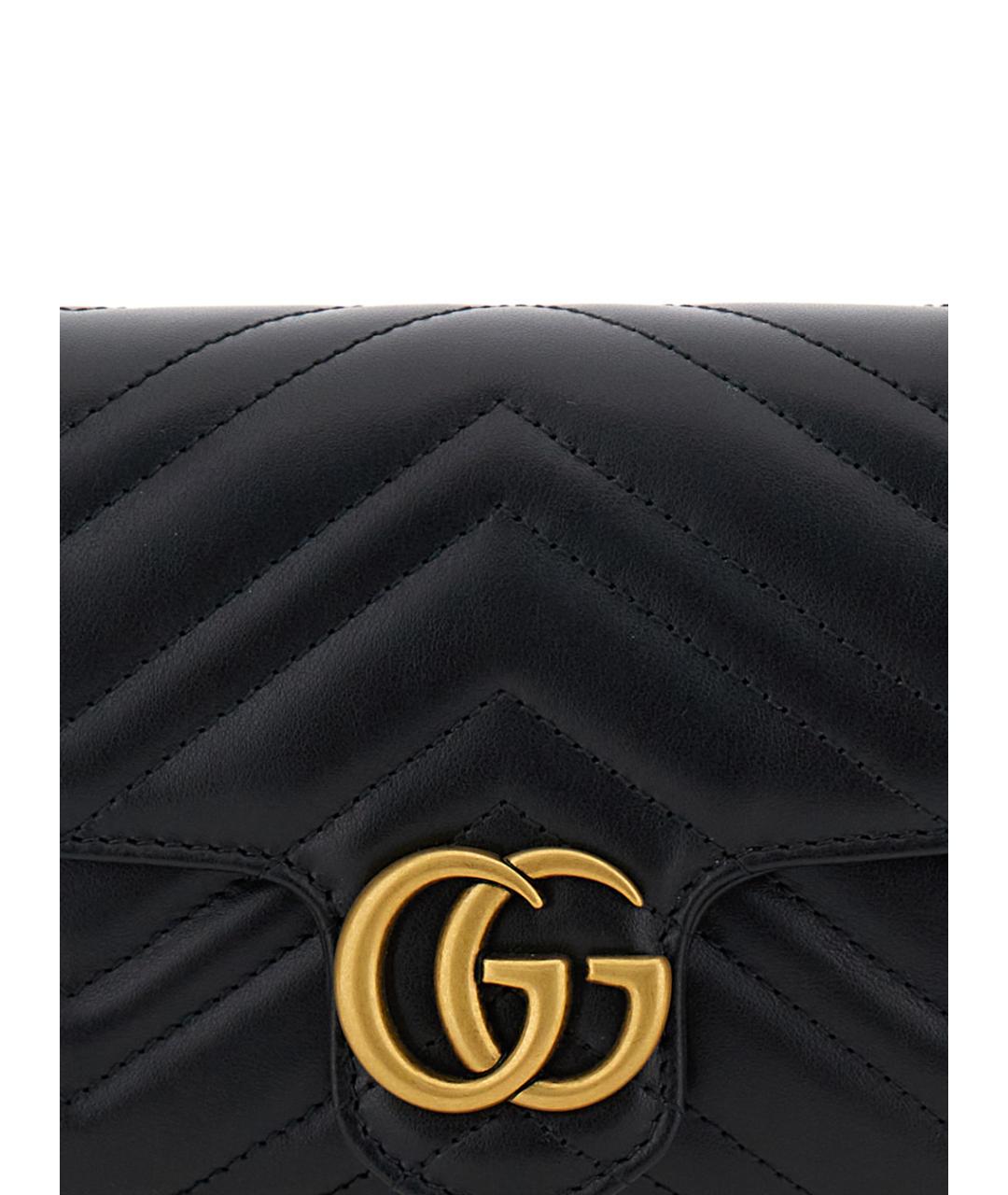 GUCCI Черная кожаная сумка через плечо, фото 3