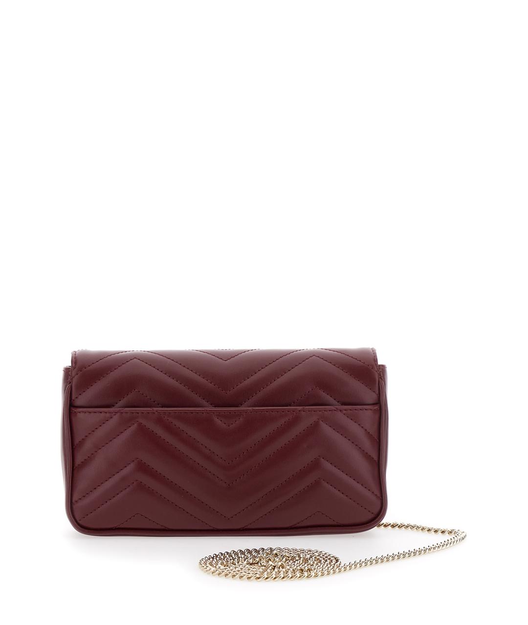 GUCCI Бордовая кожаная сумка через плечо, фото 2