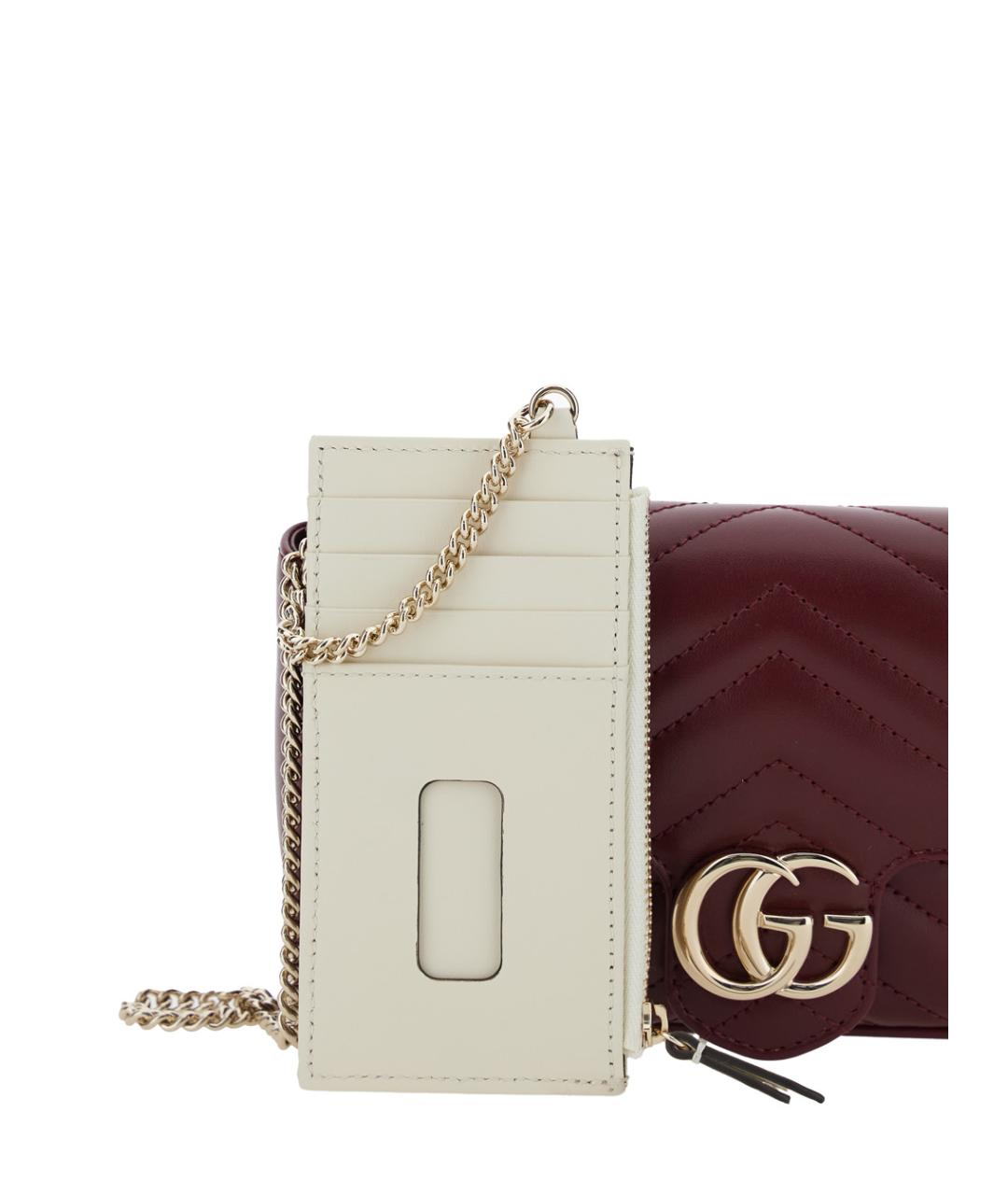 GUCCI Бордовая кожаная сумка через плечо, фото 3