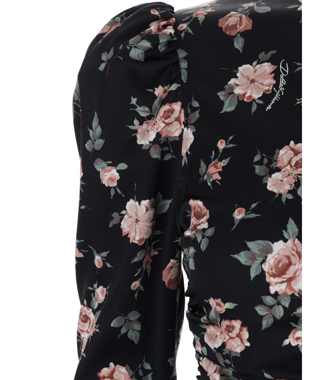 DOLCE&GABBANA Черное шелковое коктейльное платье, фото 3