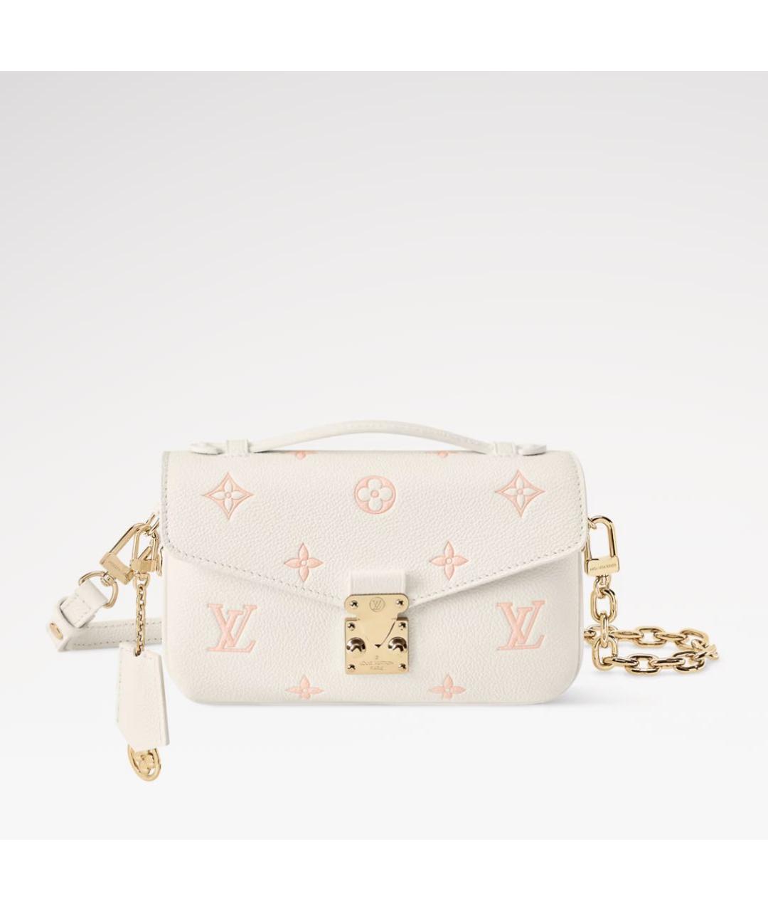 LOUIS VUITTON Белая кожаная сумка через плечо, фото 5