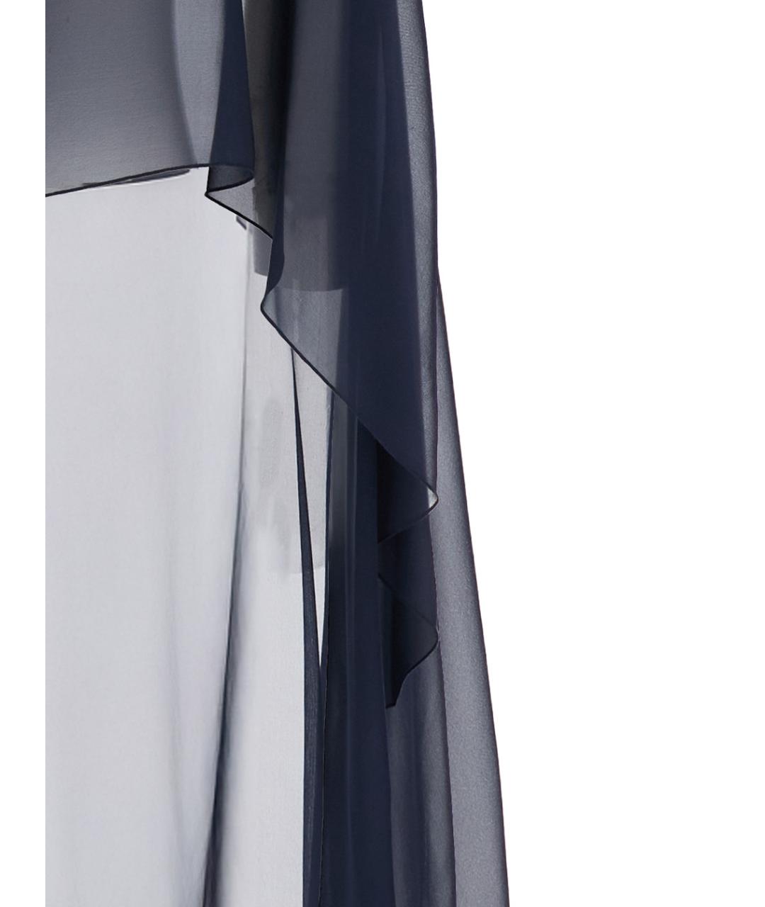 ANTONELLI Синий шелковый шарф, фото 3