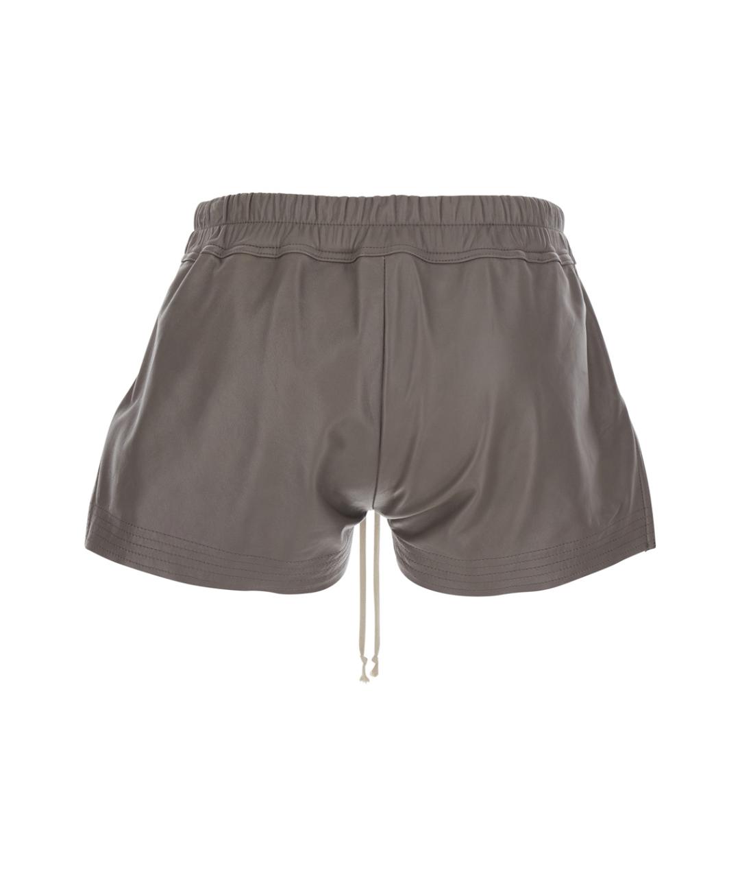 RICK OWENS Серые кожаные шорты, фото 2
