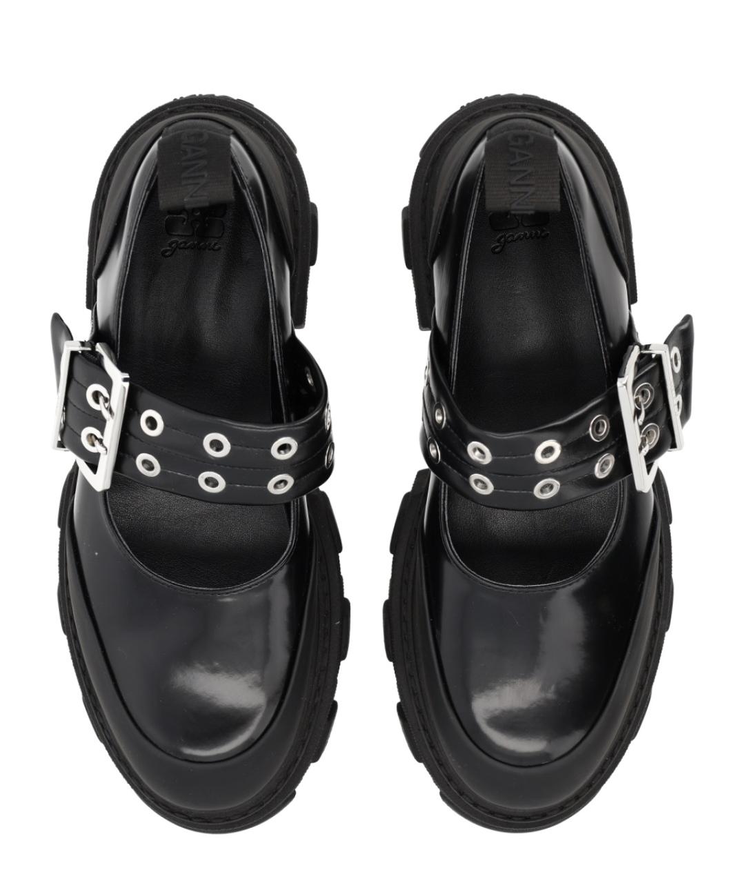 GANNI Черные балетки из искусственной кожи, фото 4