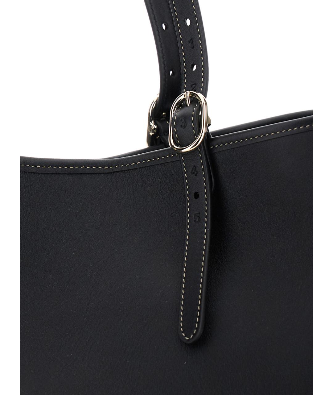 GUCCI Черная кожаная сумка тоут, фото 3