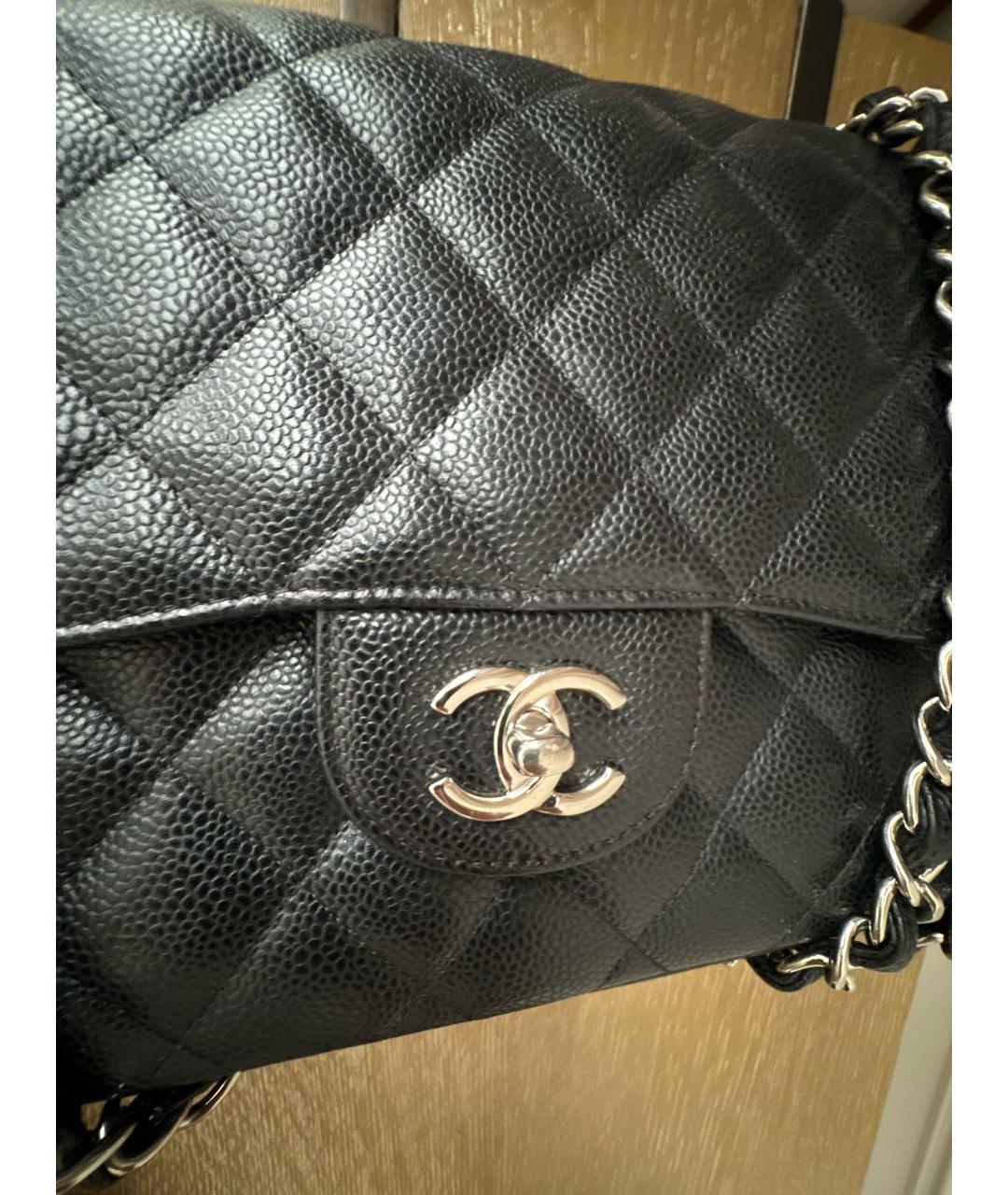 CHANEL Черная кожаная сумка через плечо, фото 7