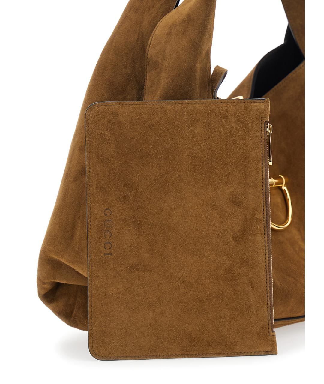 GUCCI Коричневая замшевая сумка через плечо, фото 4