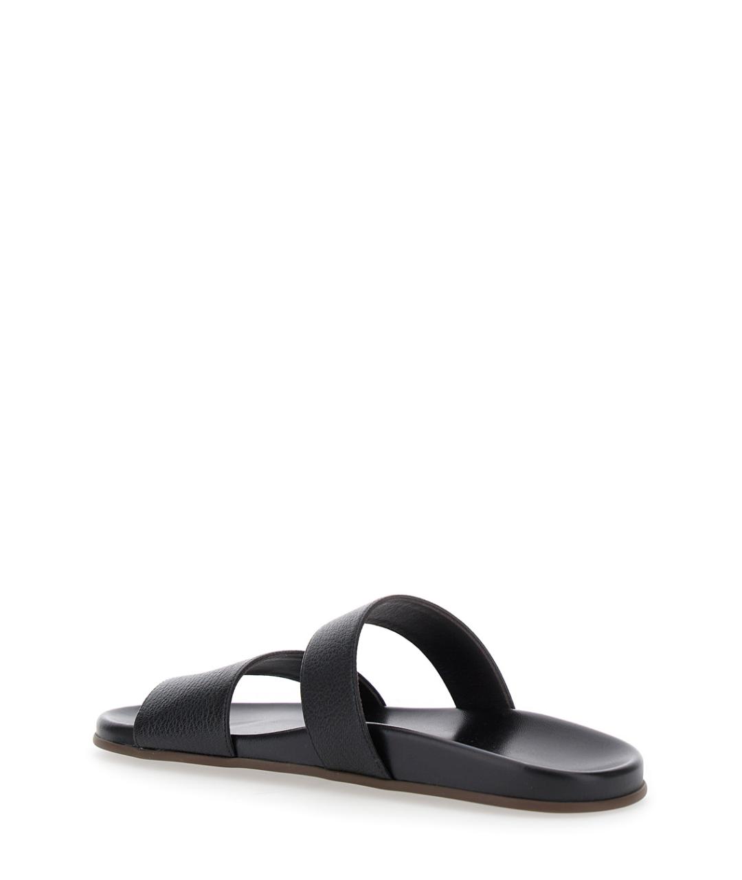 THE ROW Черные кожаные шлепанцы, фото 3