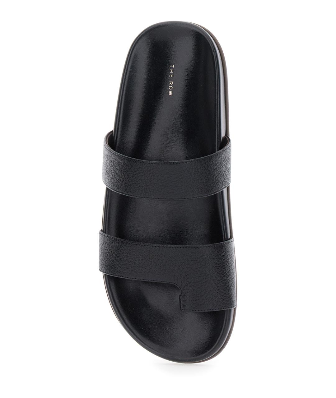 THE ROW Черные кожаные шлепанцы, фото 4