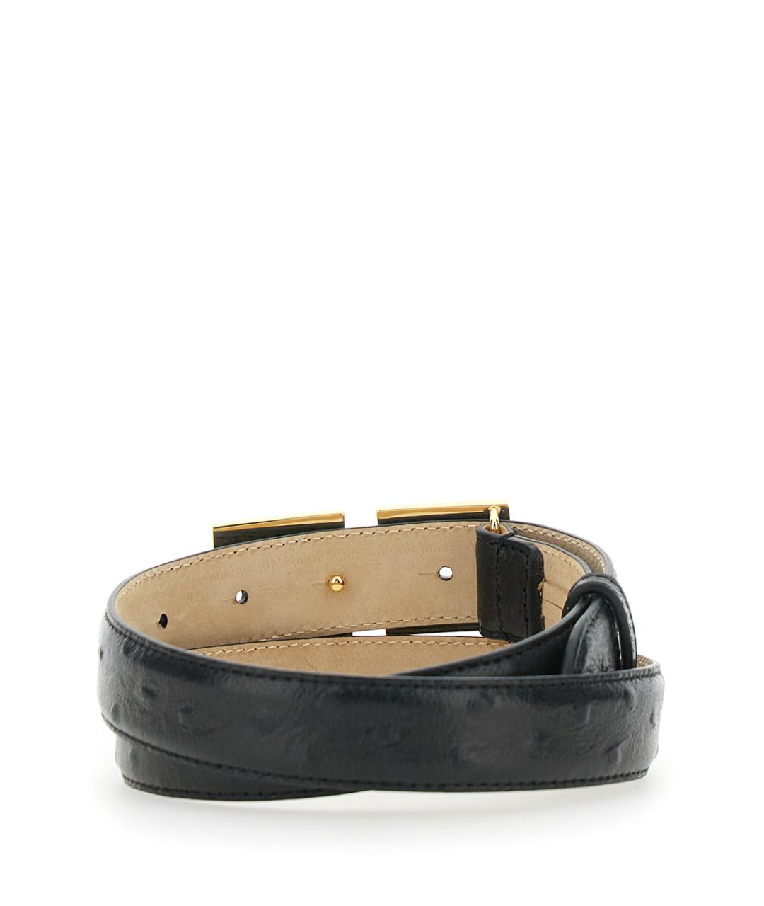 ELISABETTA FRANCHI Черный кожаный ремень, фото 2