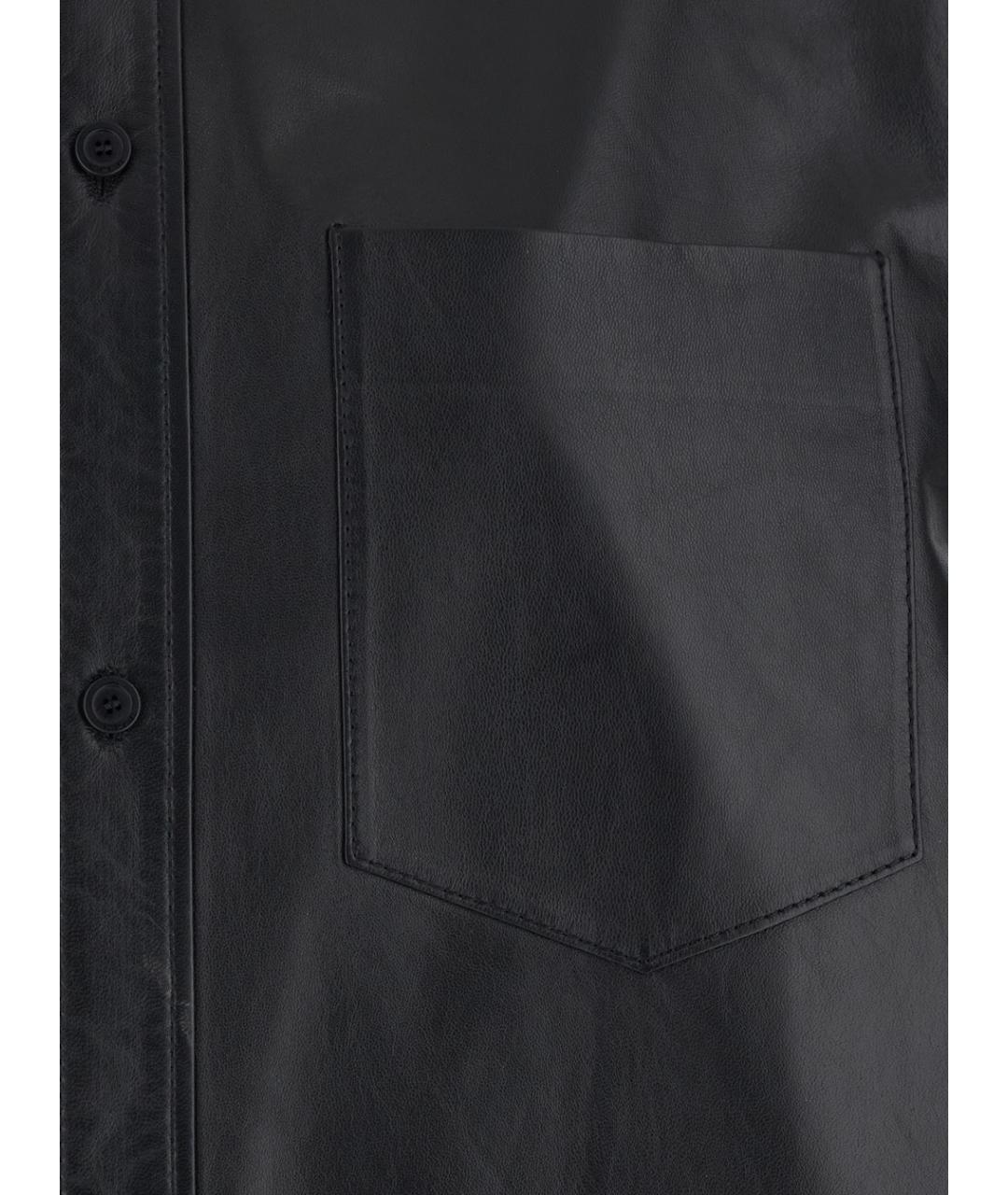 BALENCIAGA Черная кожаная рубашка, фото 3