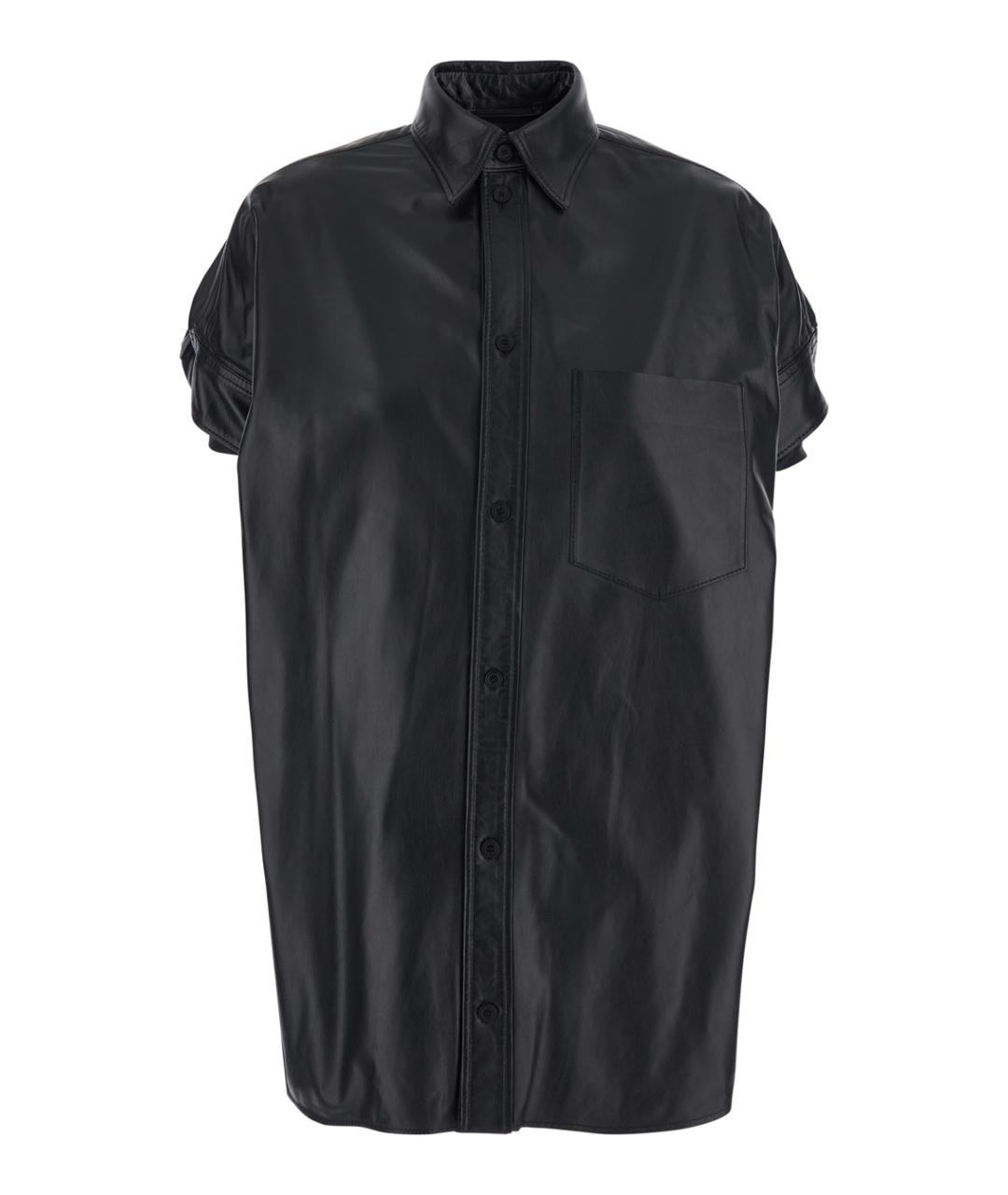 BALENCIAGA Черная кожаная рубашка, фото 1