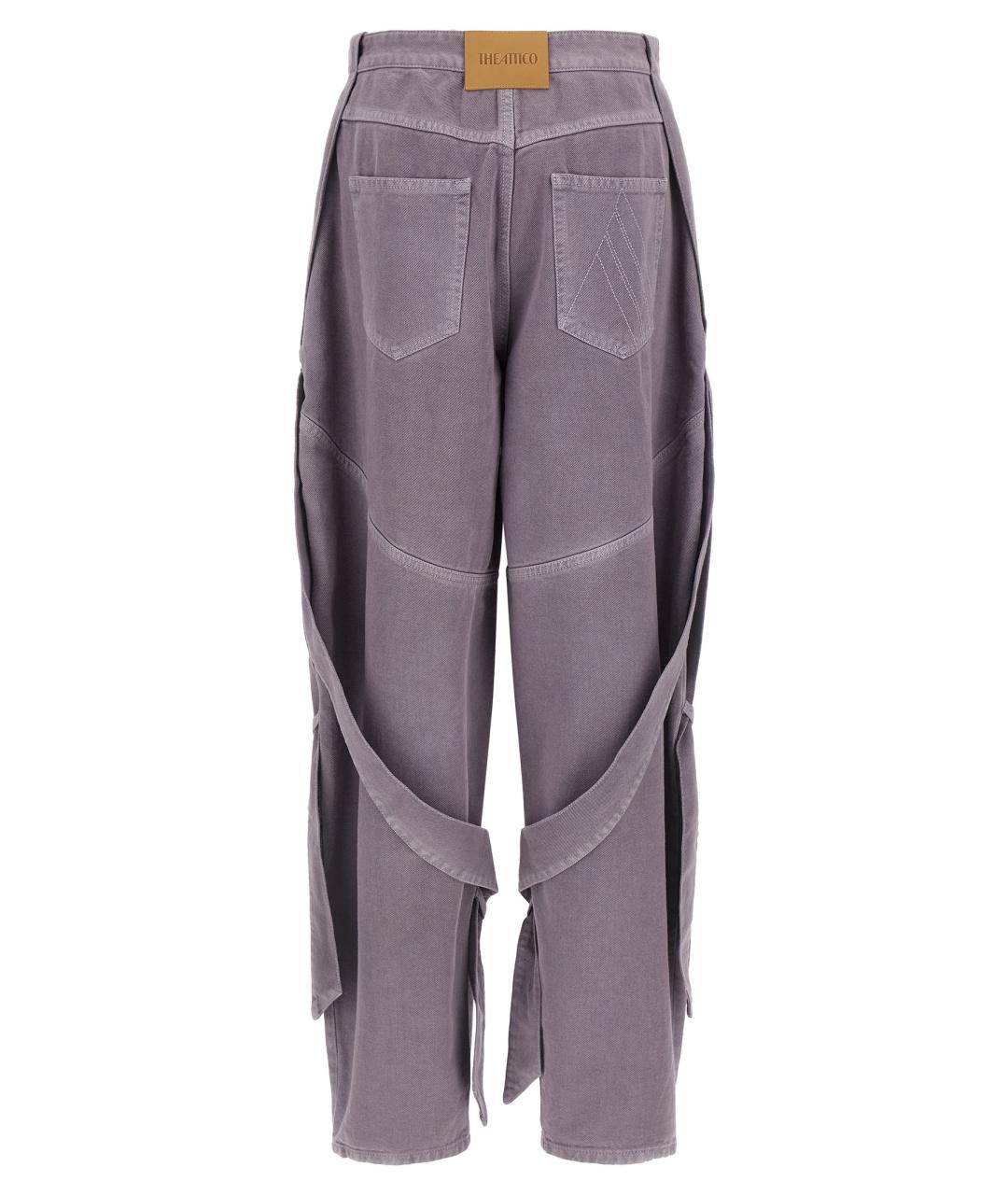 THE ATTICO Фиолетовые хлопковые прямые джинсы, фото 2