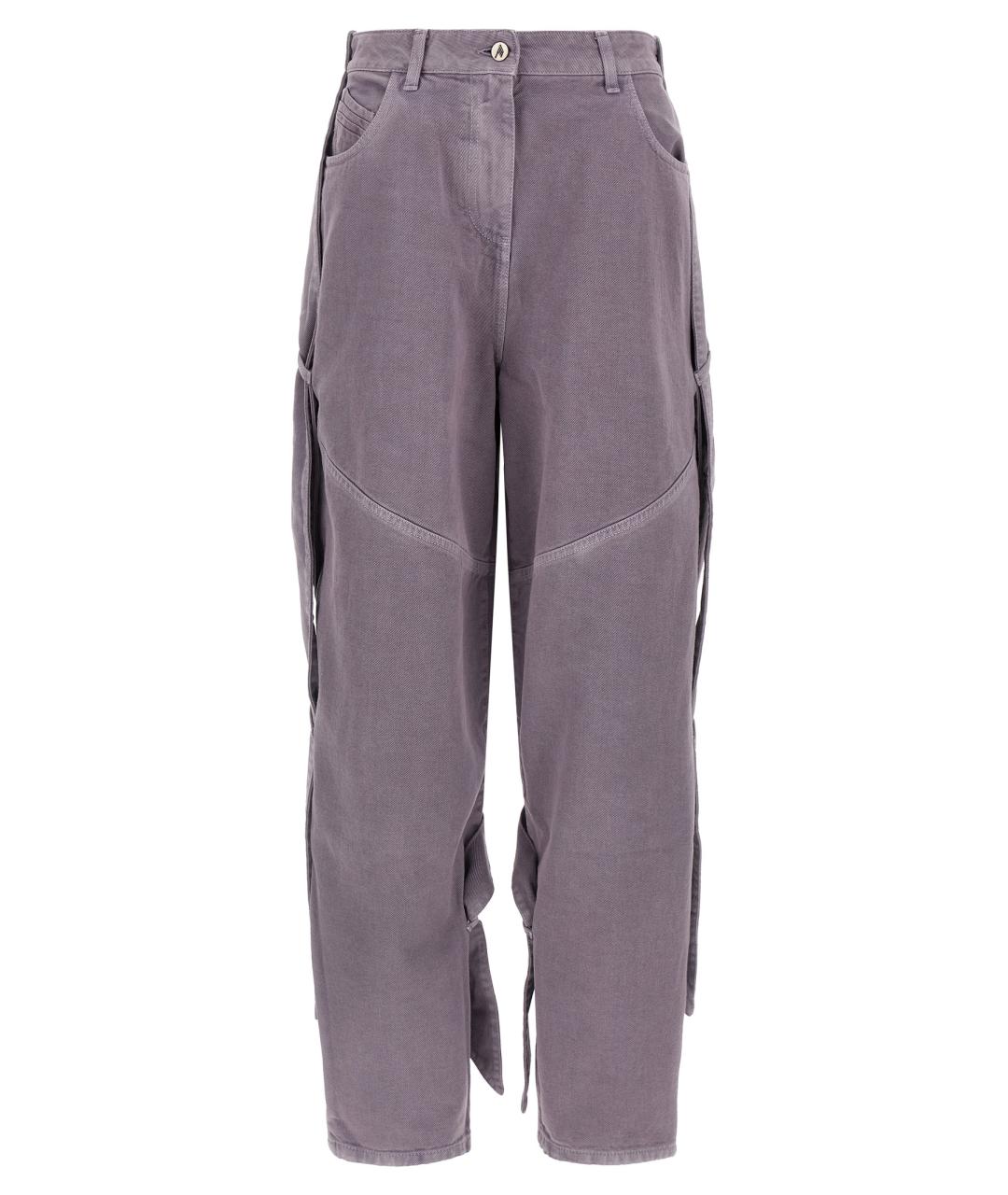 THE ATTICO Фиолетовые хлопковые прямые джинсы, фото 1