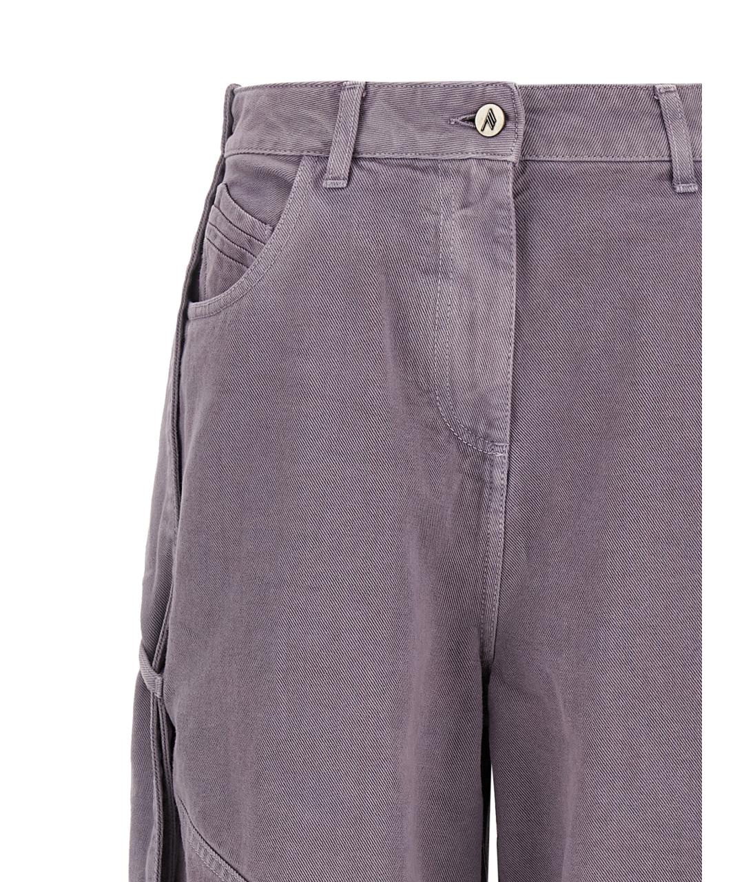 THE ATTICO Фиолетовые хлопковые прямые джинсы, фото 3