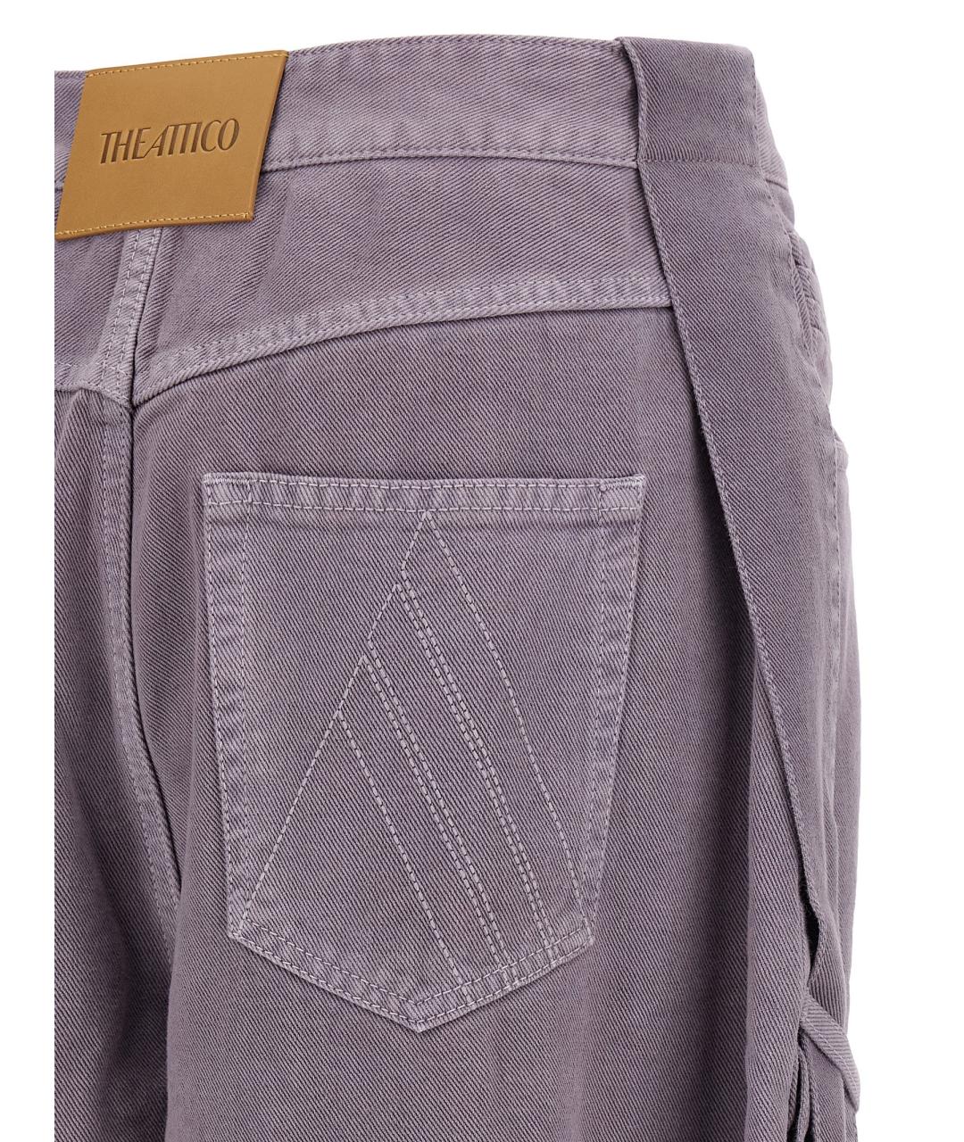 THE ATTICO Фиолетовые хлопковые прямые джинсы, фото 4