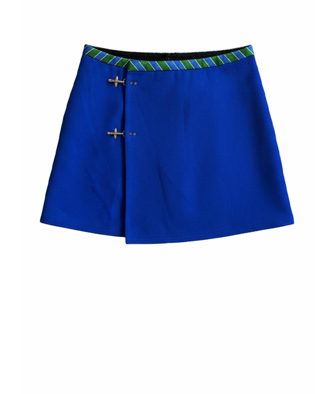 FAY Синяя шерстяная юбка миди, фото 1