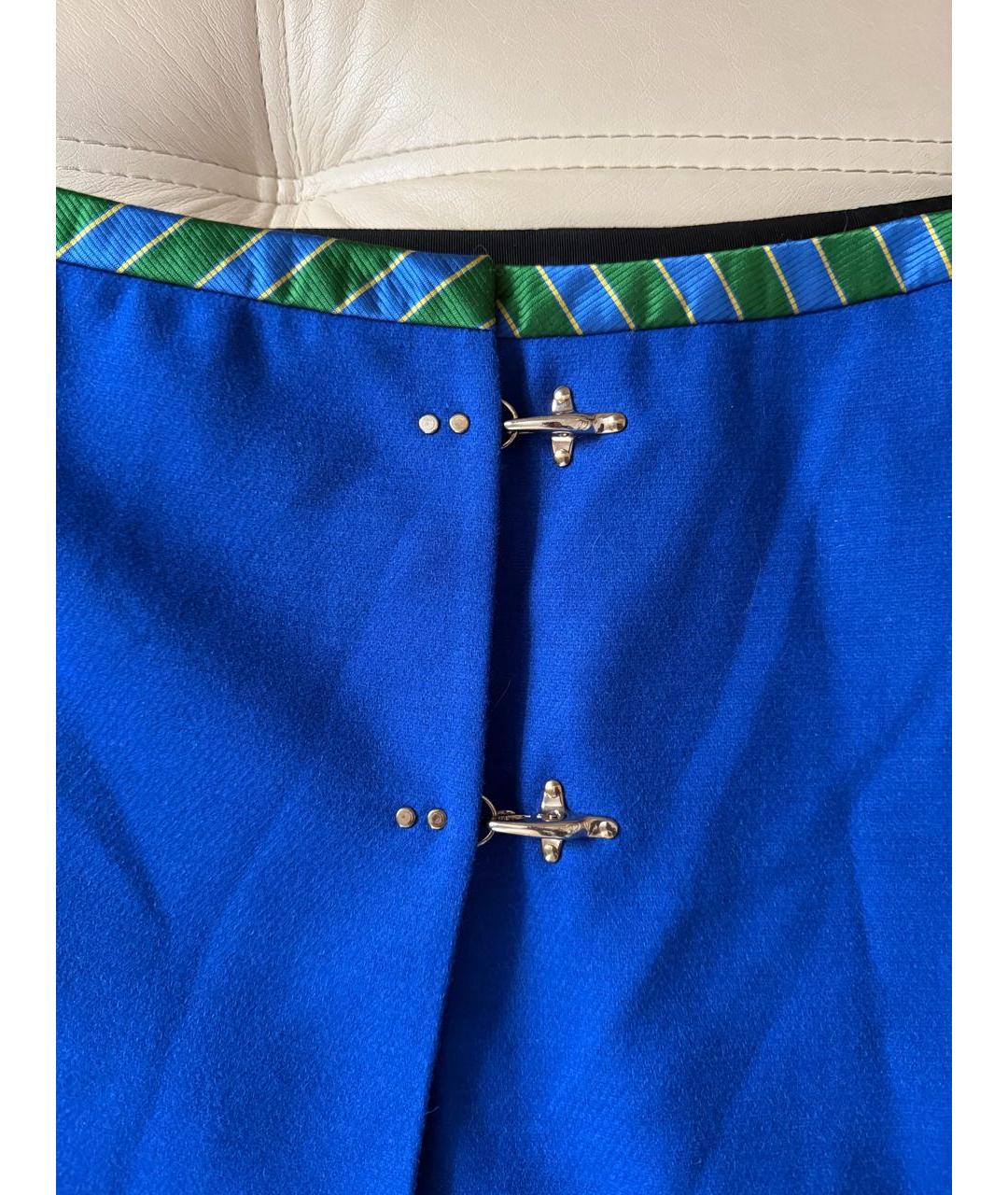 FAY Синяя шерстяная юбка миди, фото 3