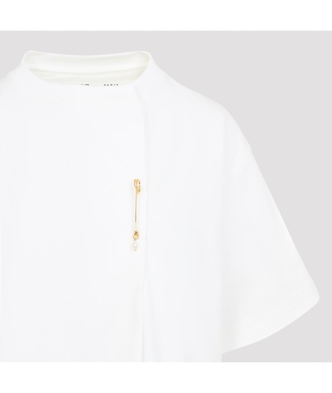 Carven Белая хлопковая футболка, фото 4