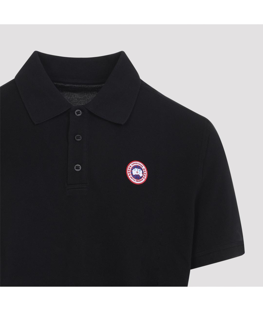 CANADA GOOSE Черное хлопковое поло с коротким рукавом, фото 4
