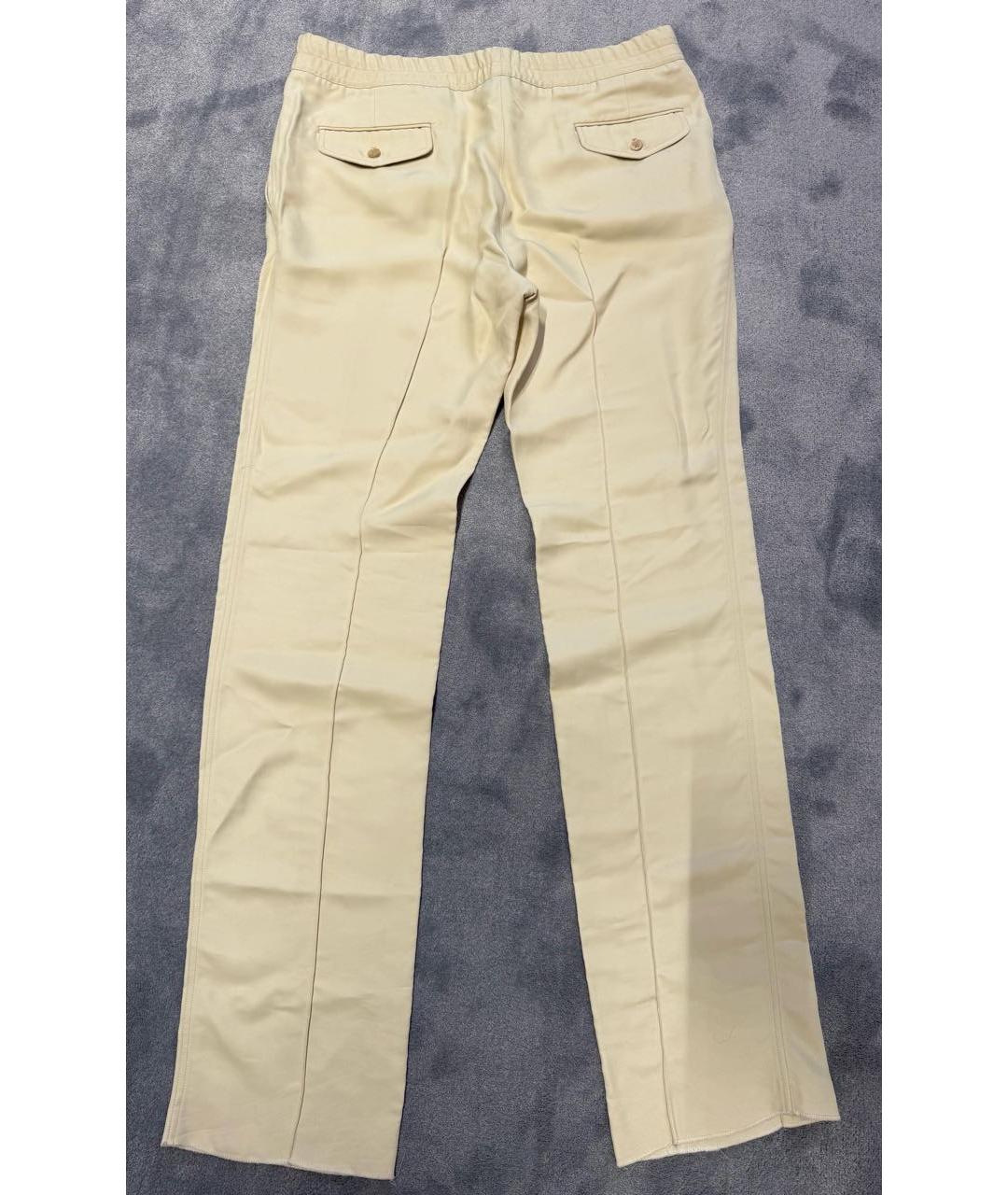 TOM FORD Бежевые вискозные повседневные брюки, фото 2