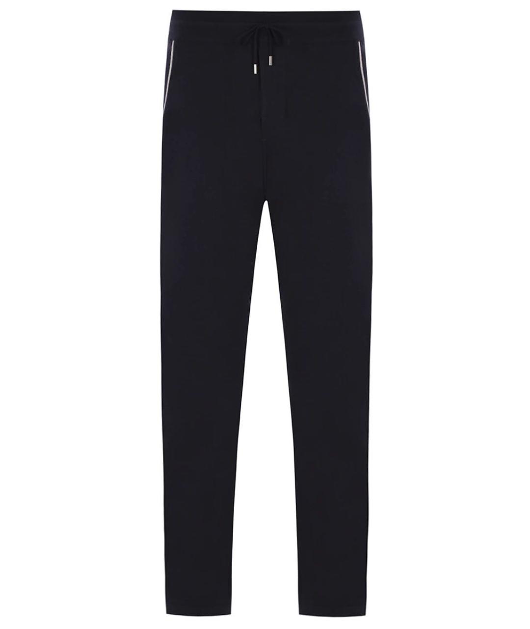 LORO PIANA Темно-синие кашемировые повседневные брюки, фото 1