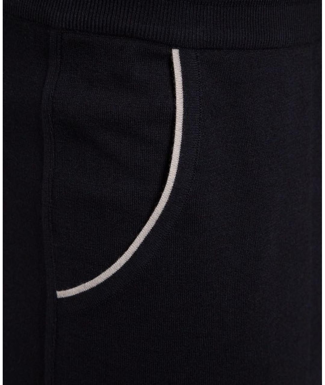 LORO PIANA Темно-синие кашемировые повседневные брюки, фото 7