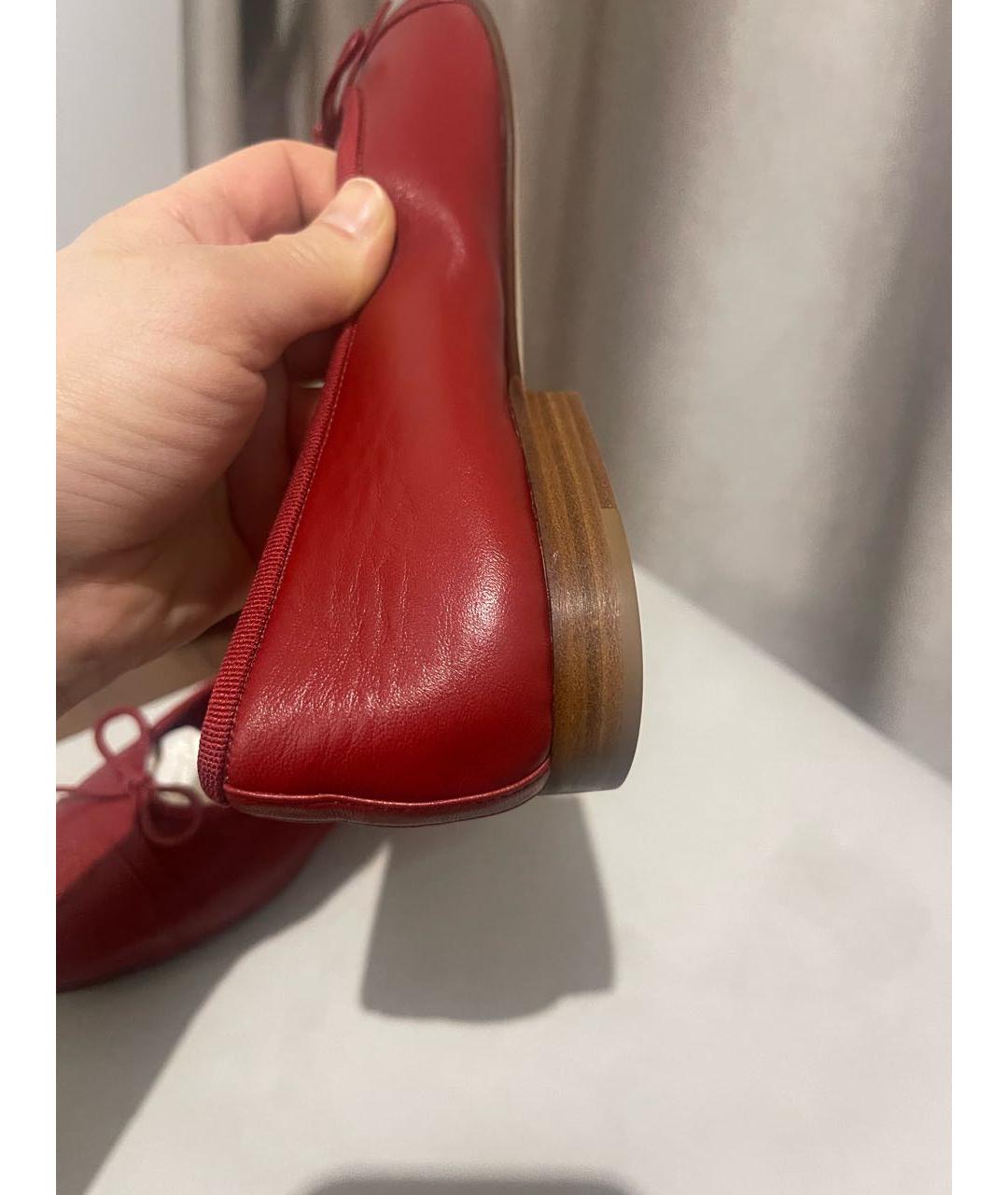 CHANEL Красные кожаные балетки, фото 4