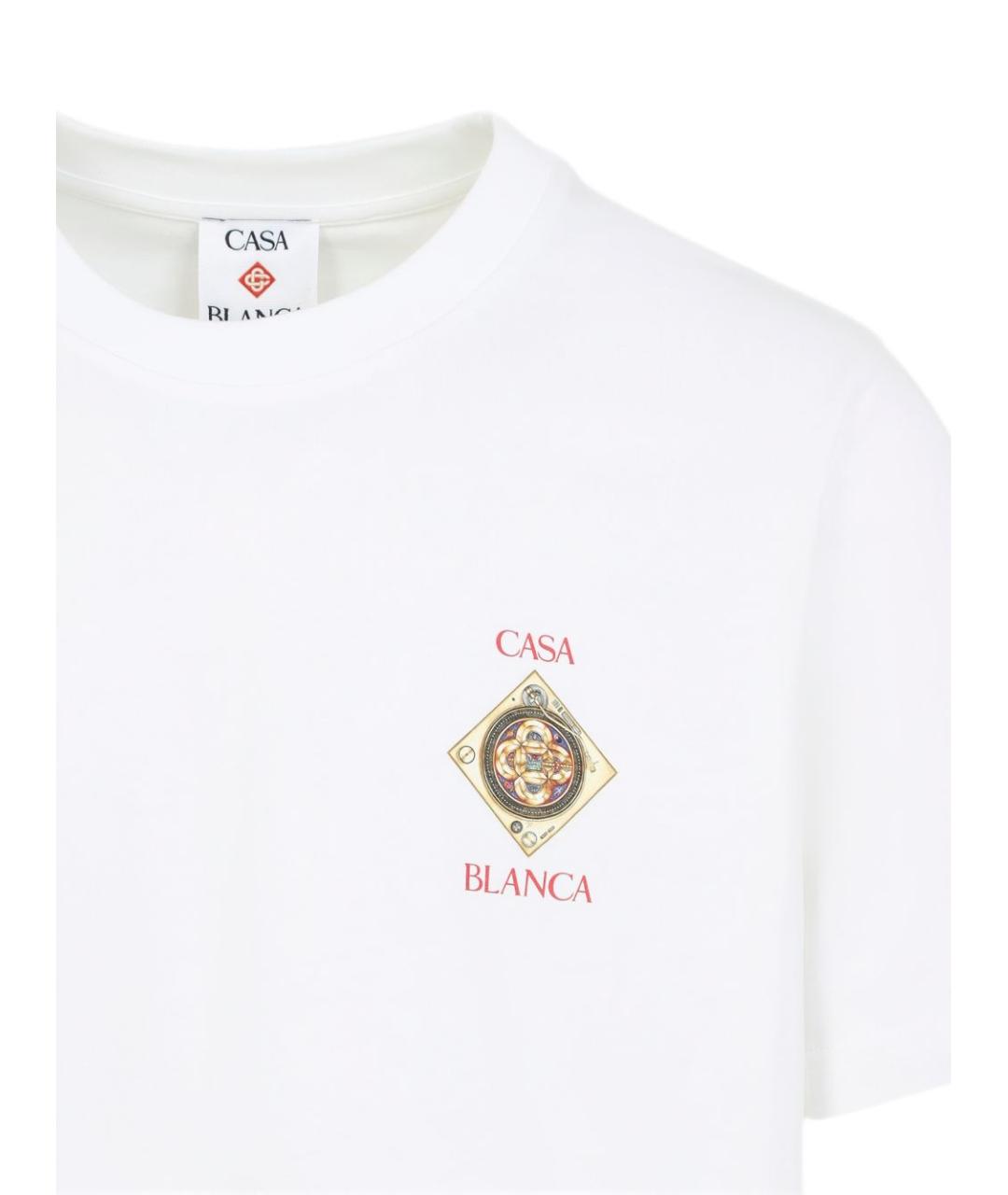 CASABLANCA Белая хлопковая футболка, фото 2