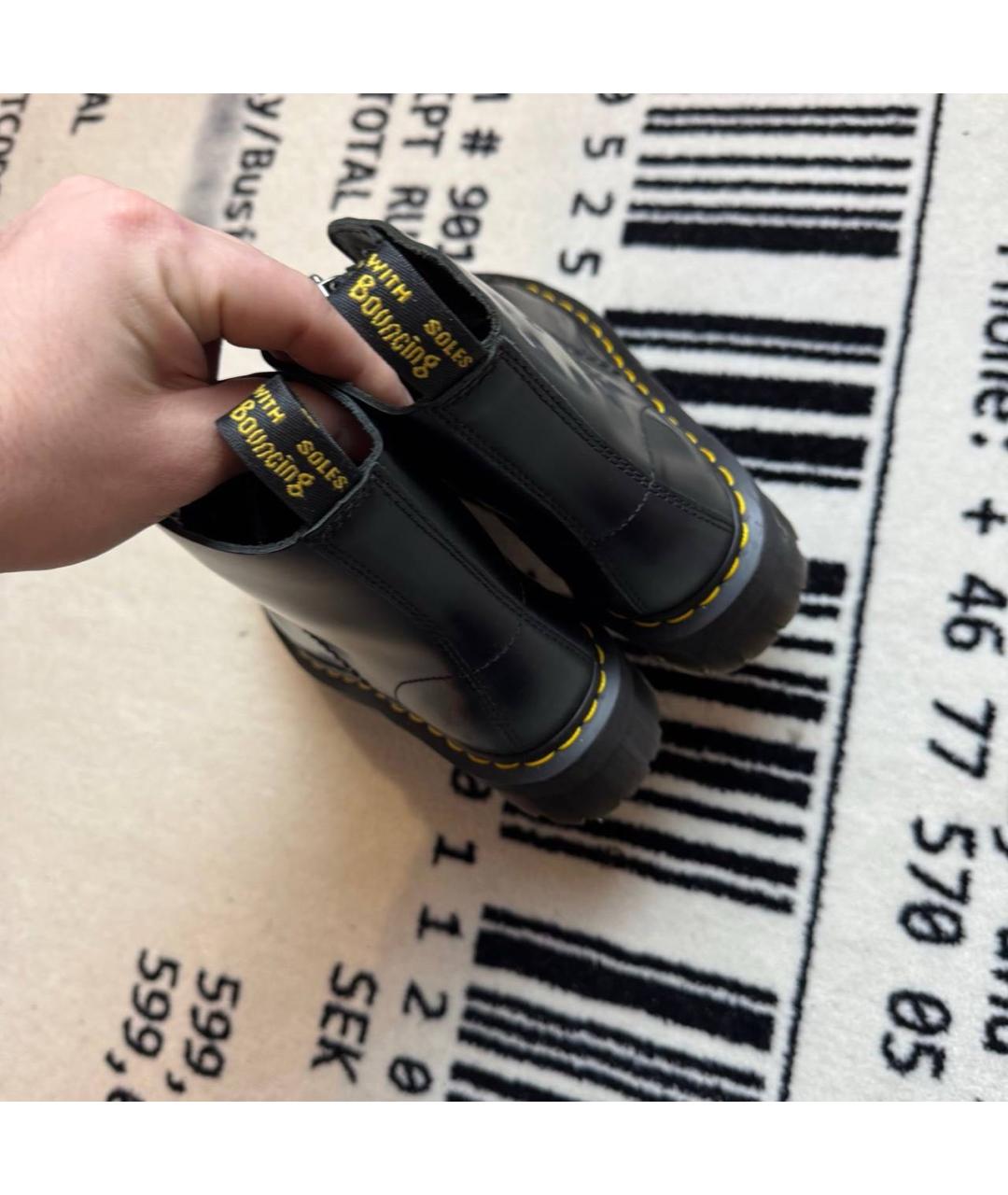 DR. MARTENS Черные кожаные ботинки, фото 4