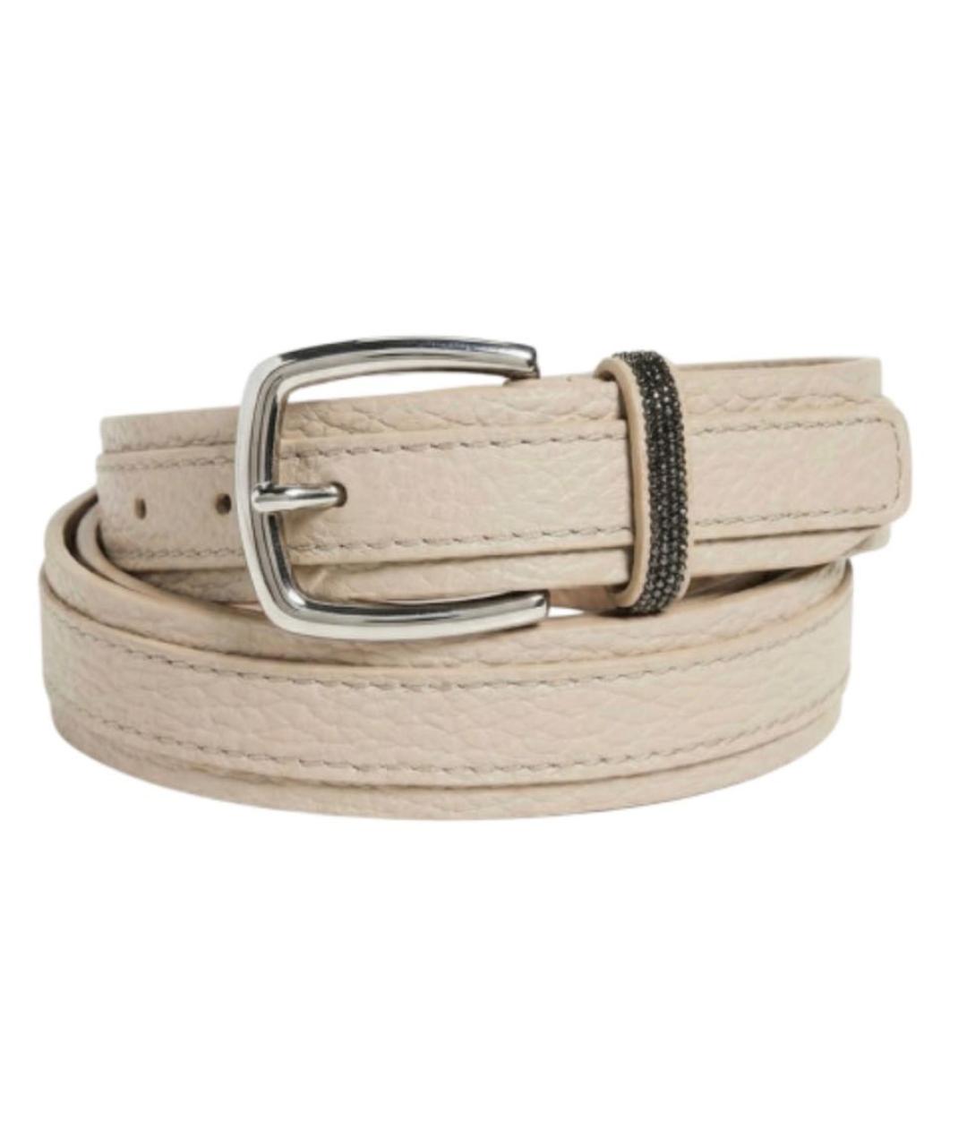 FABIANA FILIPPI Бежевый кожаный ремень, фото 2