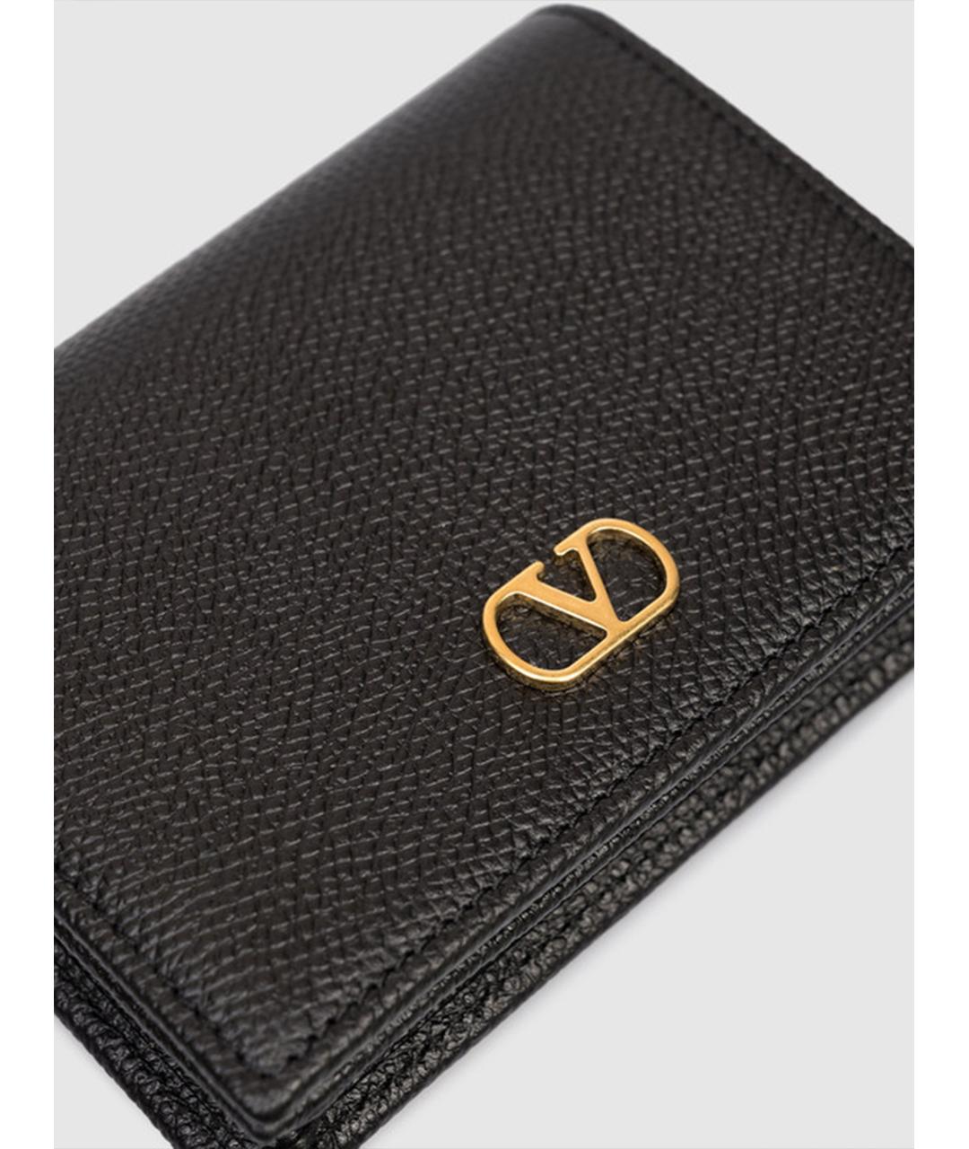 VALENTINO Черный кожаный кошелек, фото 4