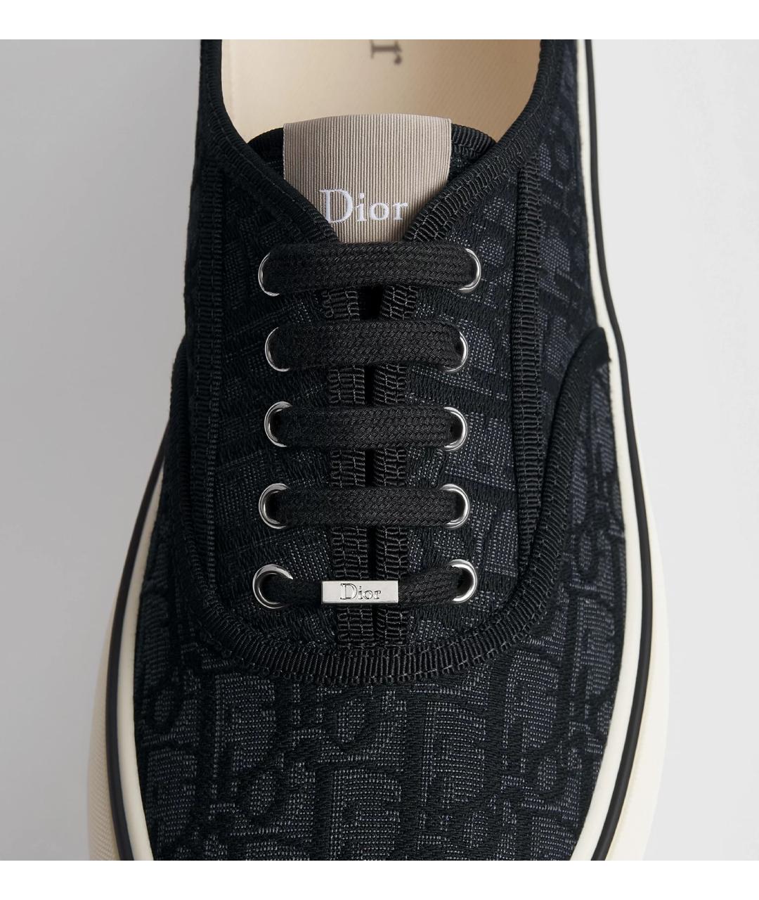 CHRISTIAN DIOR Черные текстильные низкие кроссовки / кеды, фото 4