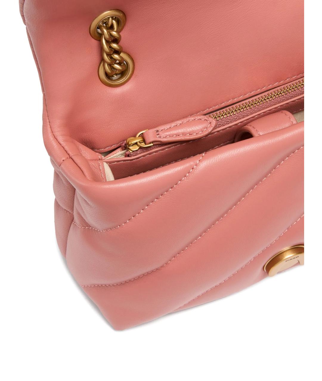 PINKO Розовая кожаная сумка через плечо, фото 3