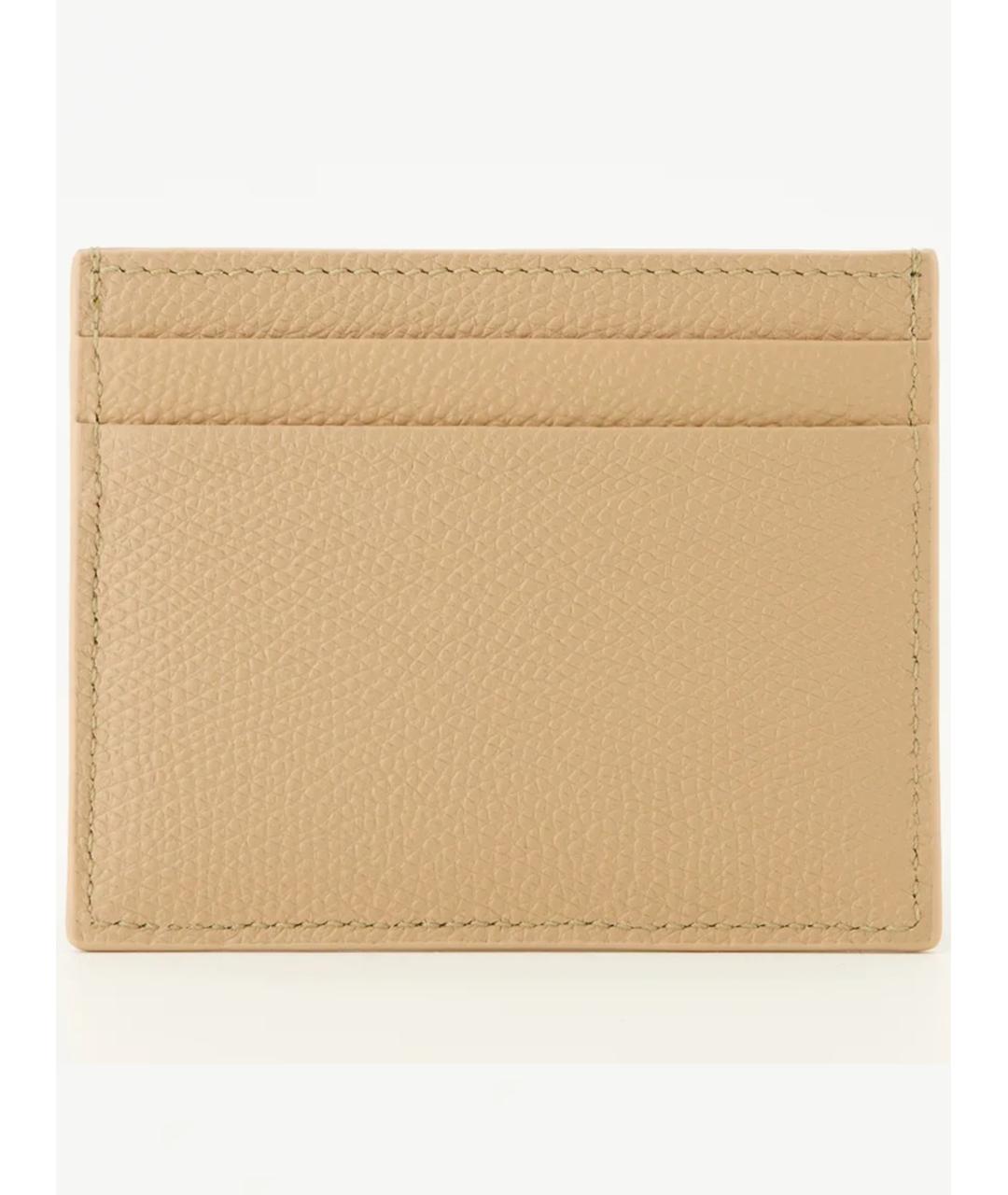 VALENTINO Бежевый кожаный кардхолдер, фото 2