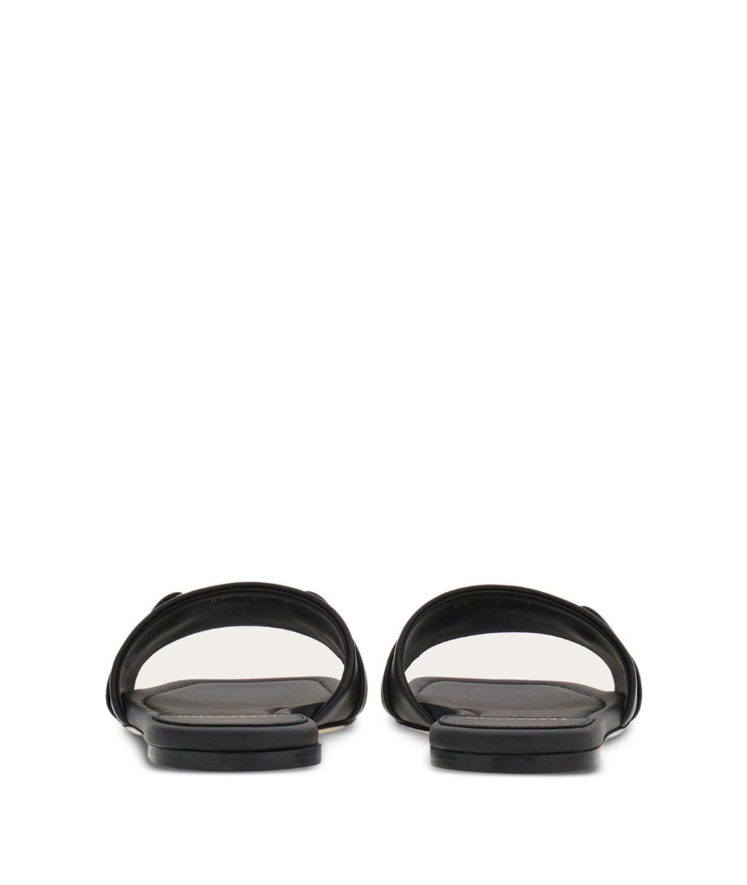 FERRAGAMO Черные кожаные шлепанцы, фото 3