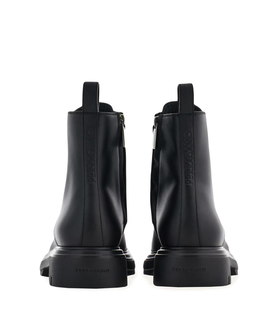 FERRAGAMO Черные кожаные ботинки, фото 3