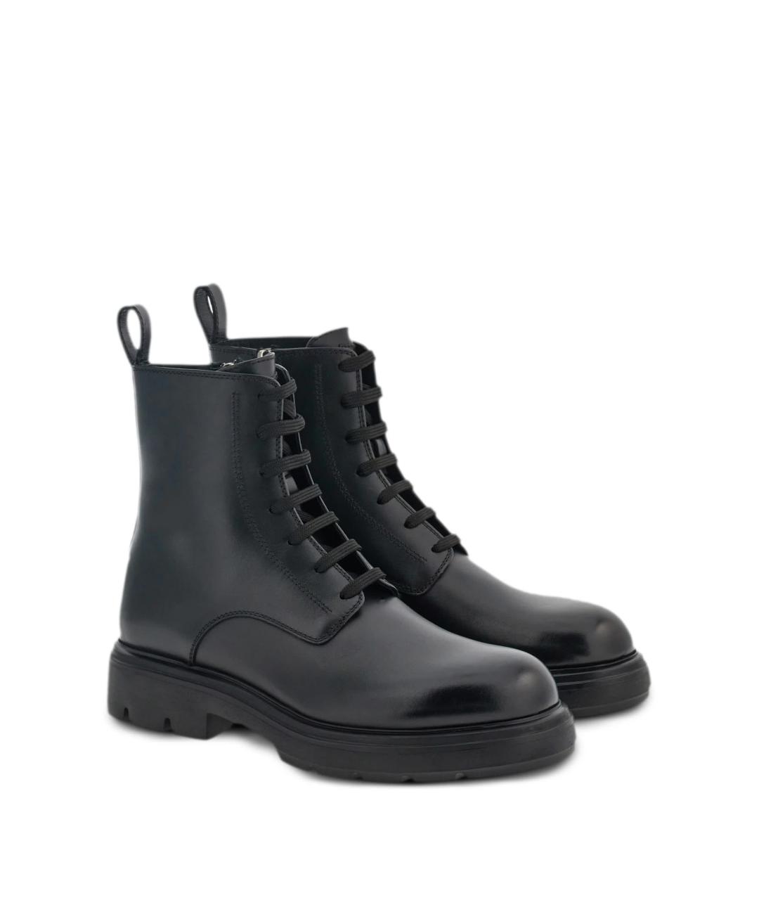 FERRAGAMO Черные кожаные ботинки, фото 2