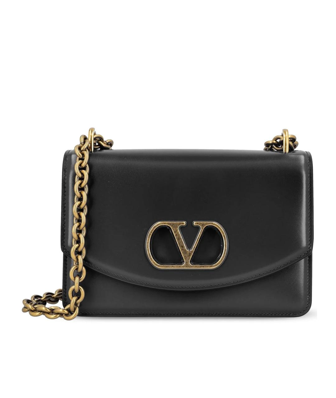 VALENTINO Черная кожаная сумка через плечо, фото 1
