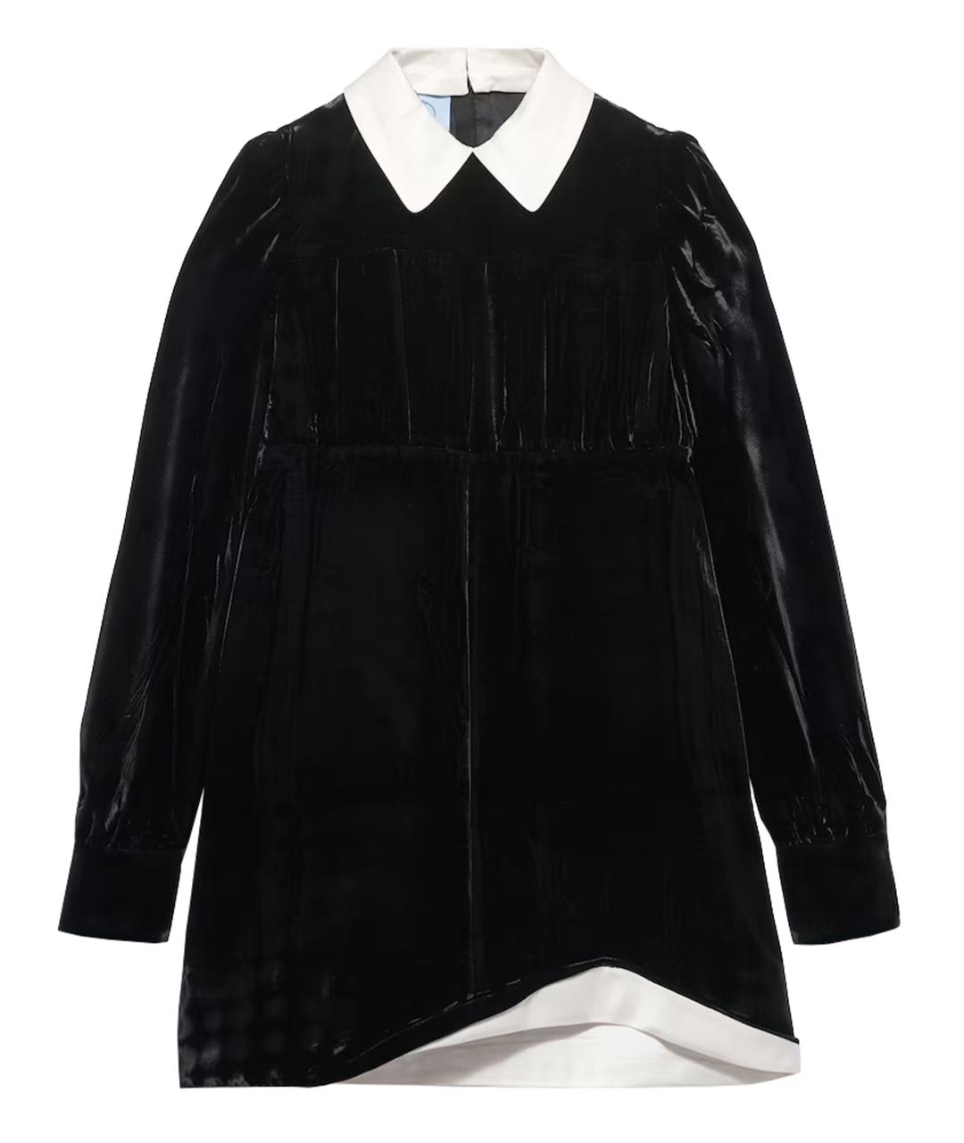 PRADA Черное вискозное коктейльное платье, фото 1