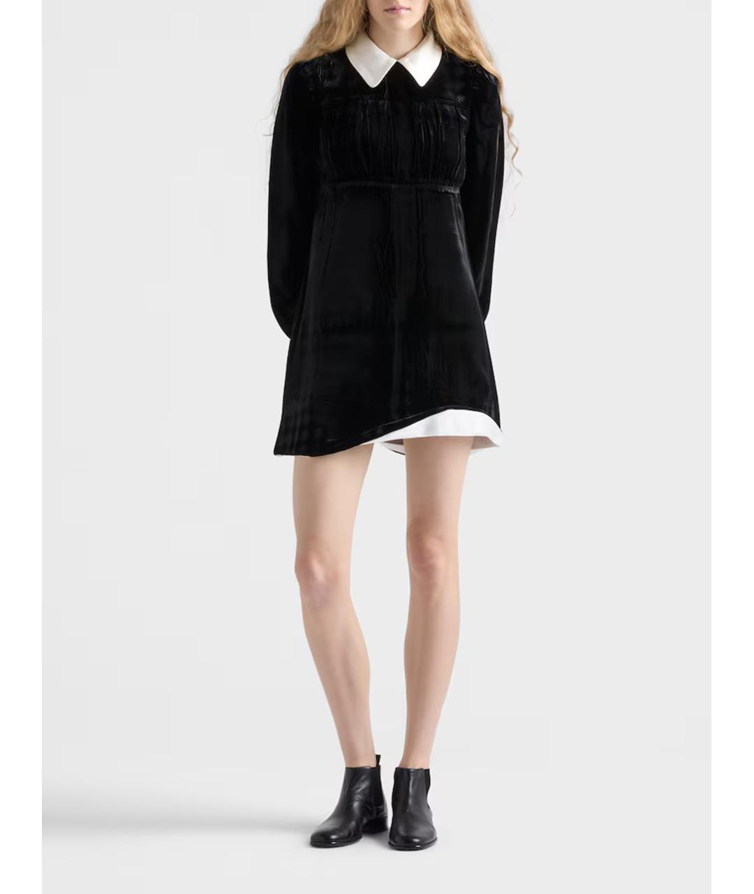 PRADA Черное вискозное коктейльное платье, фото 2