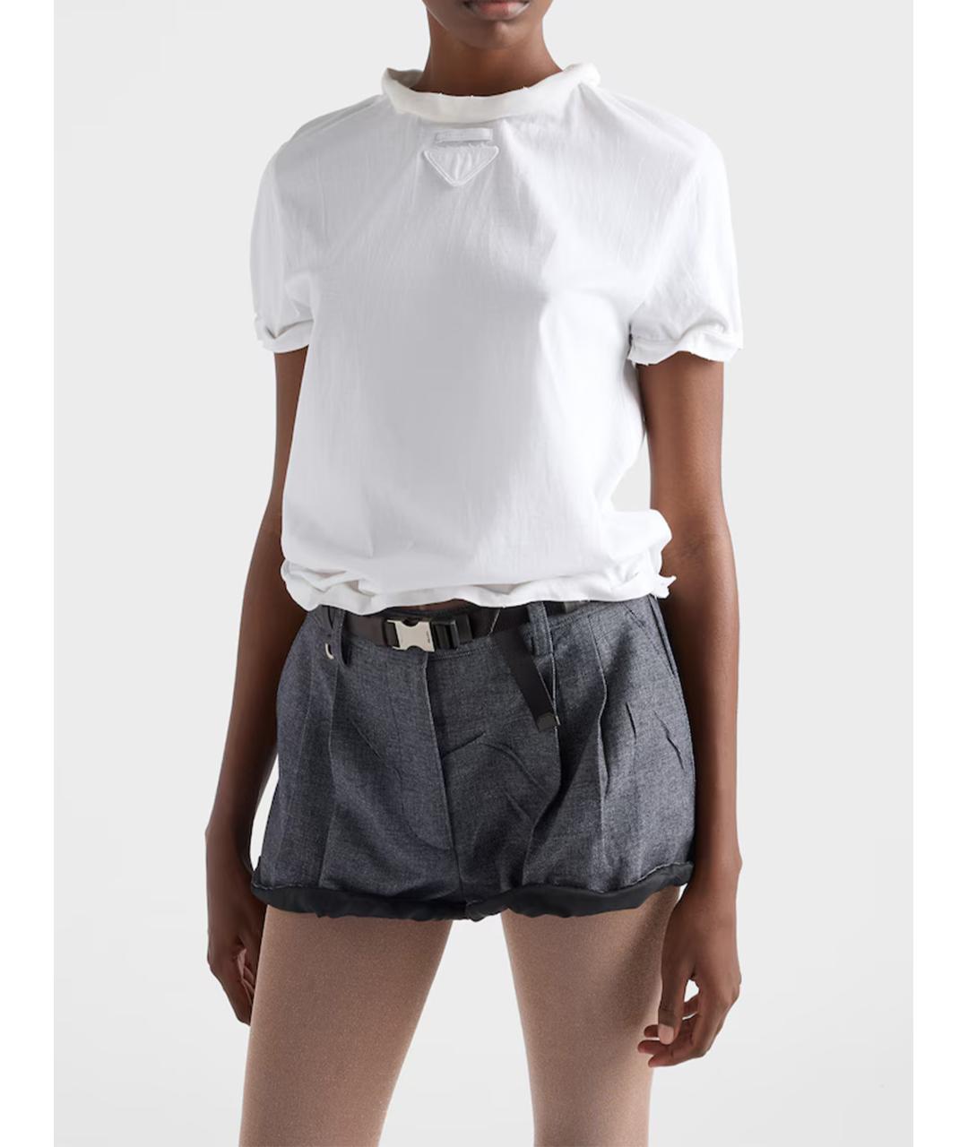 PRADA Белая хлопковая футболка, фото 2