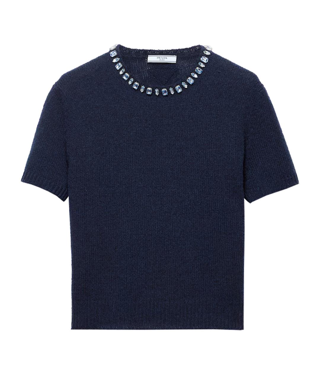PRADA Синий шерстяной джемпер / свитер, фото 1